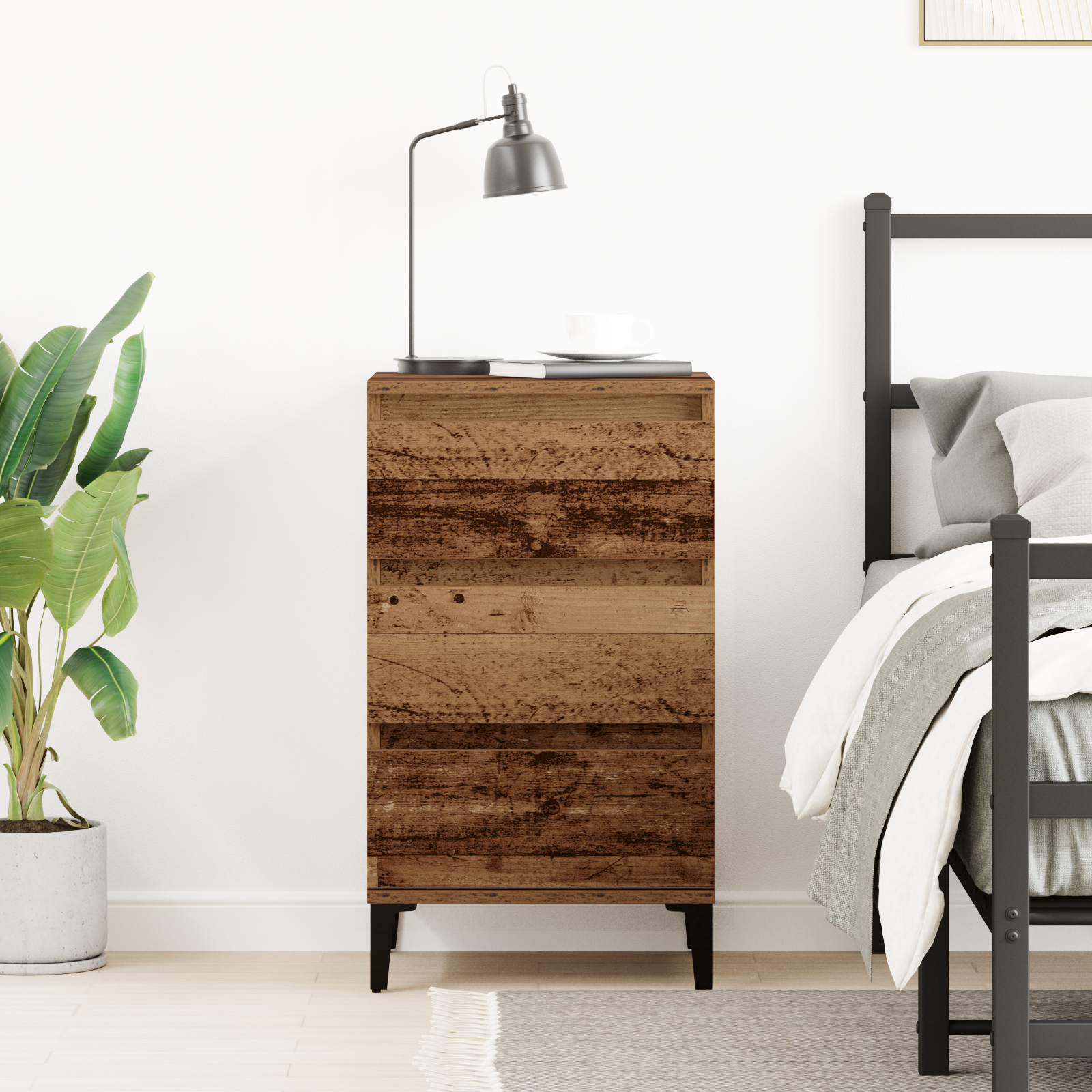 Bedside Cabinet Old Wood 40x35x70 cm Engineered Wood - Image 4