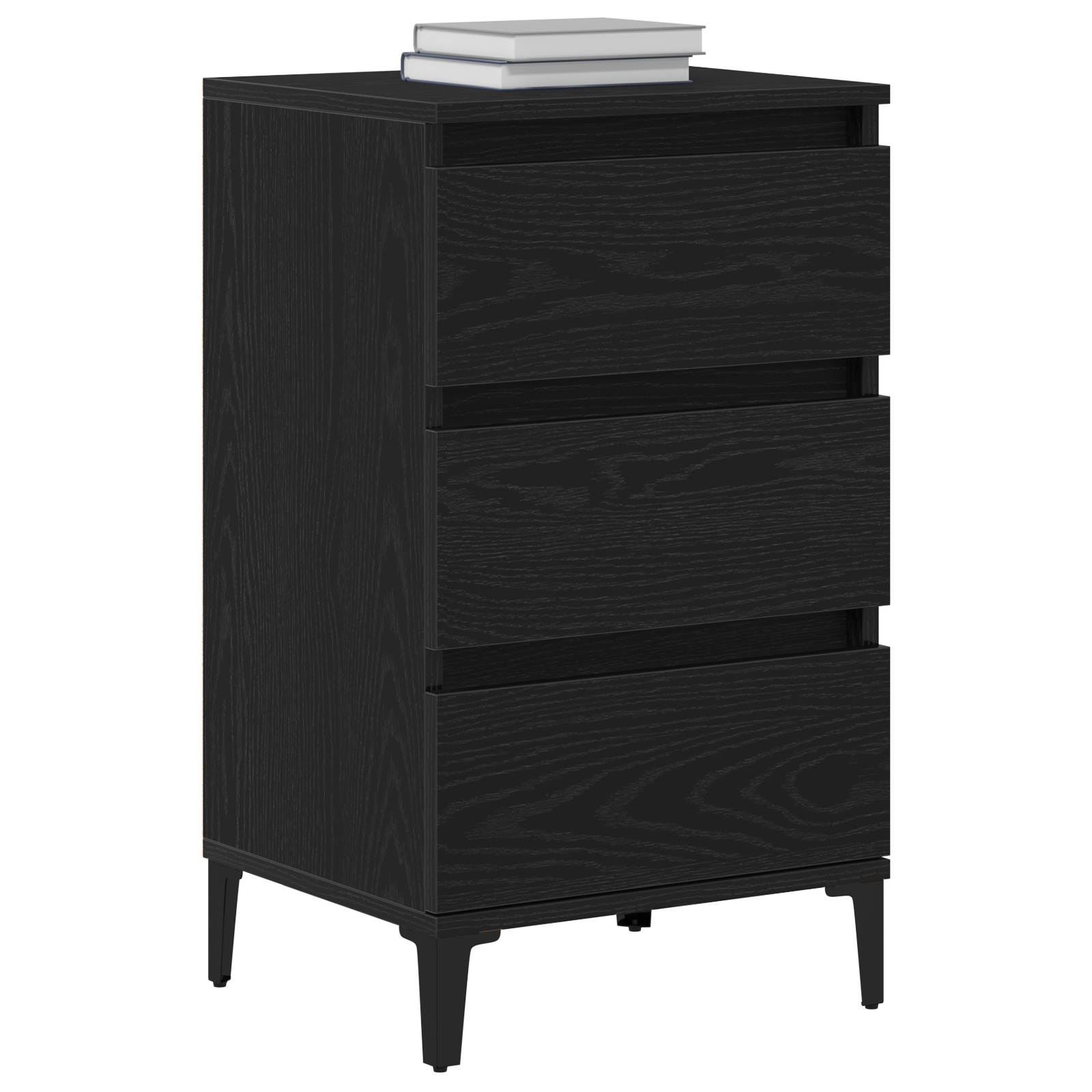 Bedside Cabinet Black Oak 40x35x70 cm Engineered Wood - Image 3