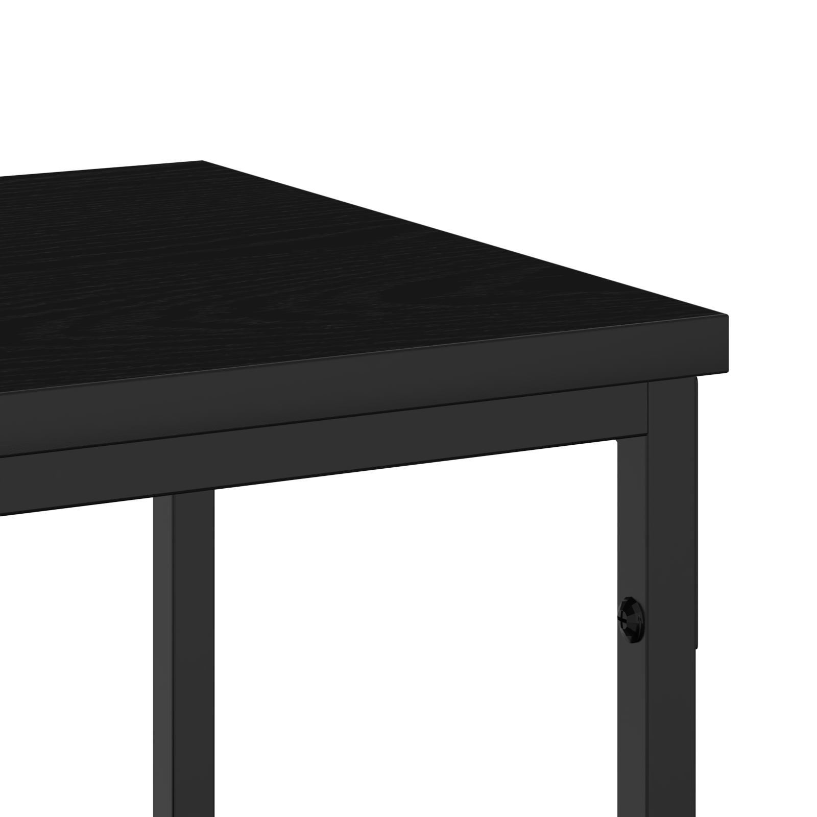 Console Table Black Oak 200x30x75 cm Engineered Wood and Steel - Image 8