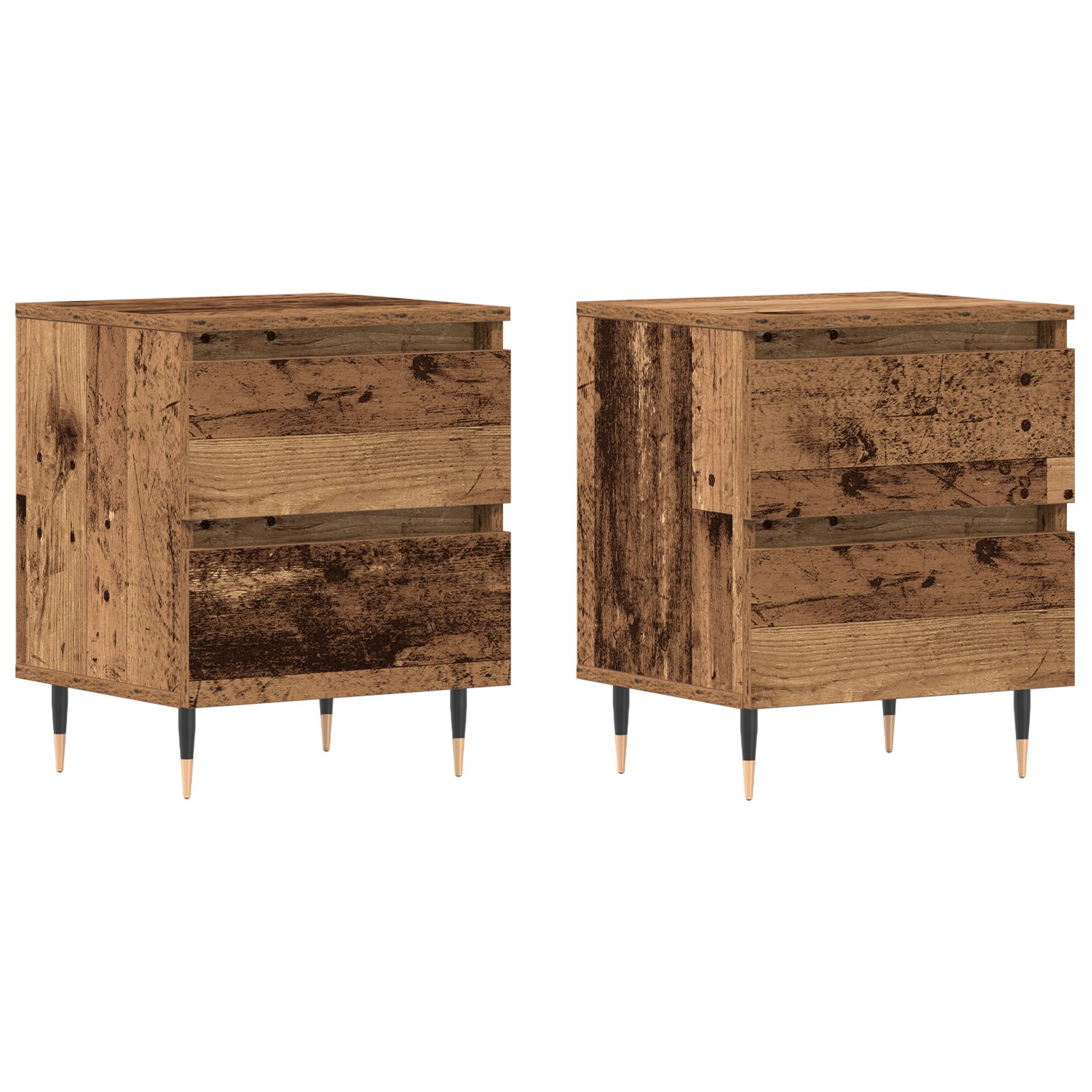 Bedside Cabinets 2 pcs Old Wood 40x35x50 cm Engineered Wood - Image 2
