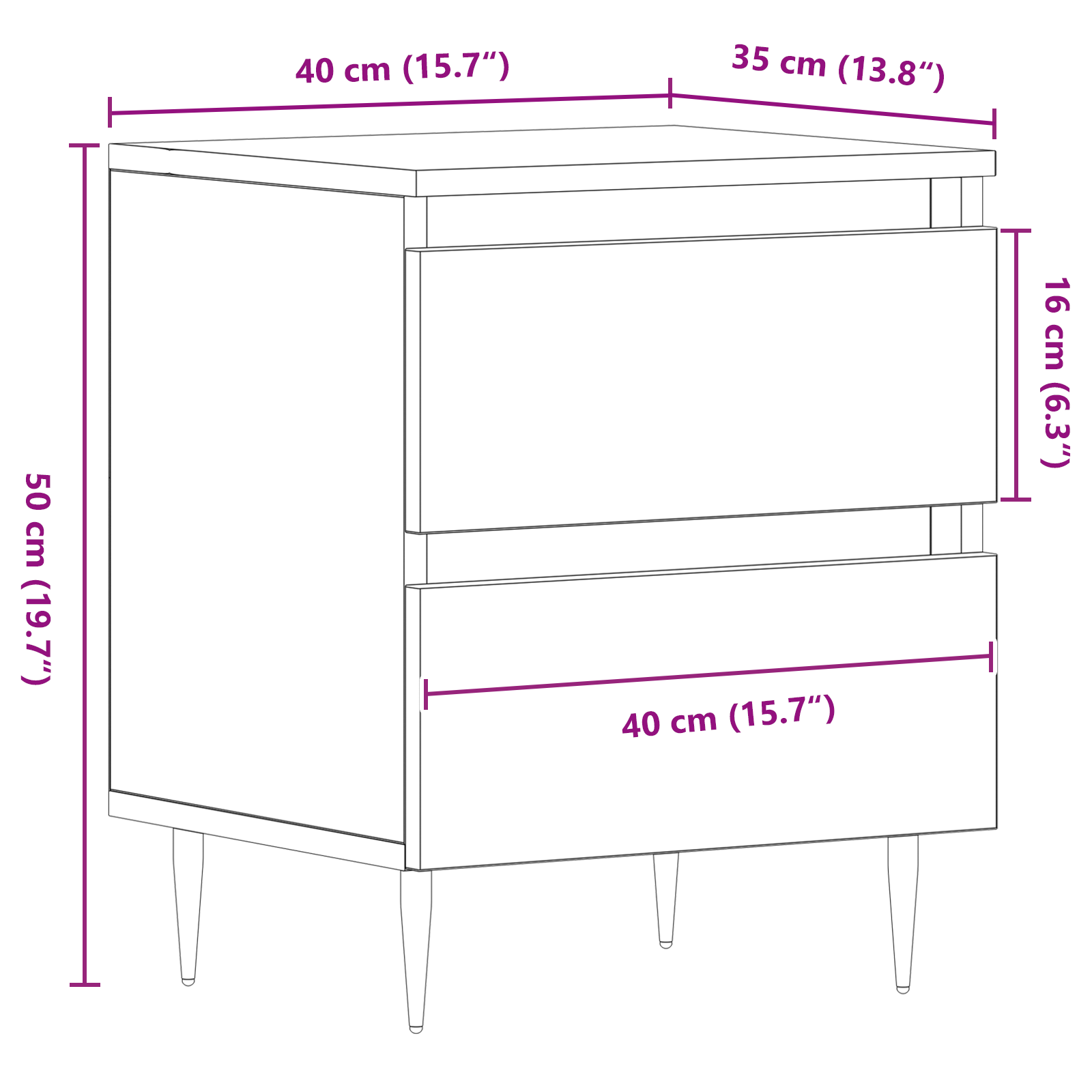 Bedside Cabinets 2 pcs Old Wood 40x35x50 cm Engineered Wood - Image 11