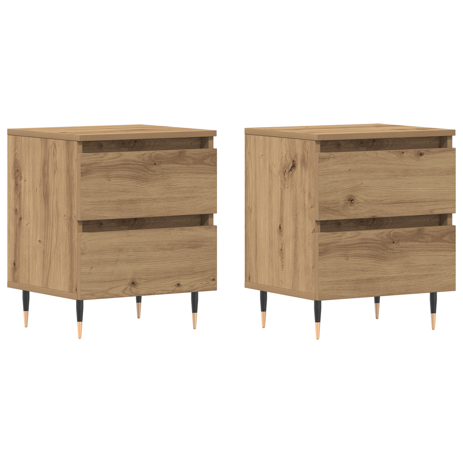 Bedside Cabinets 2 pcs Artisan Oak 40x35x50 cm Engineered Wood - Image 2