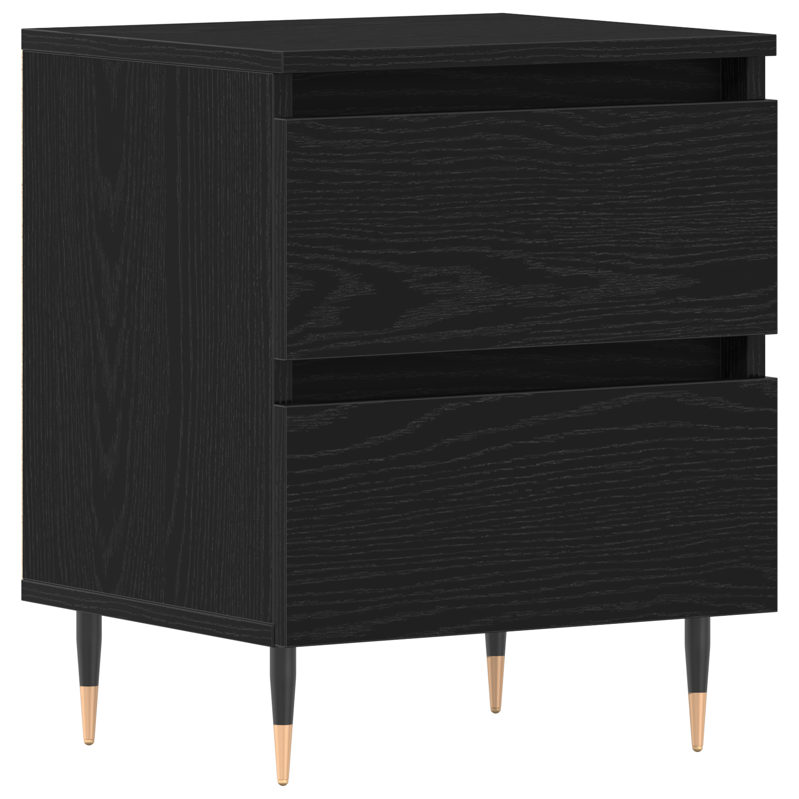 Bedside Cabinet Black Oak 40x35x50 cm Engineered Wood - Image 2