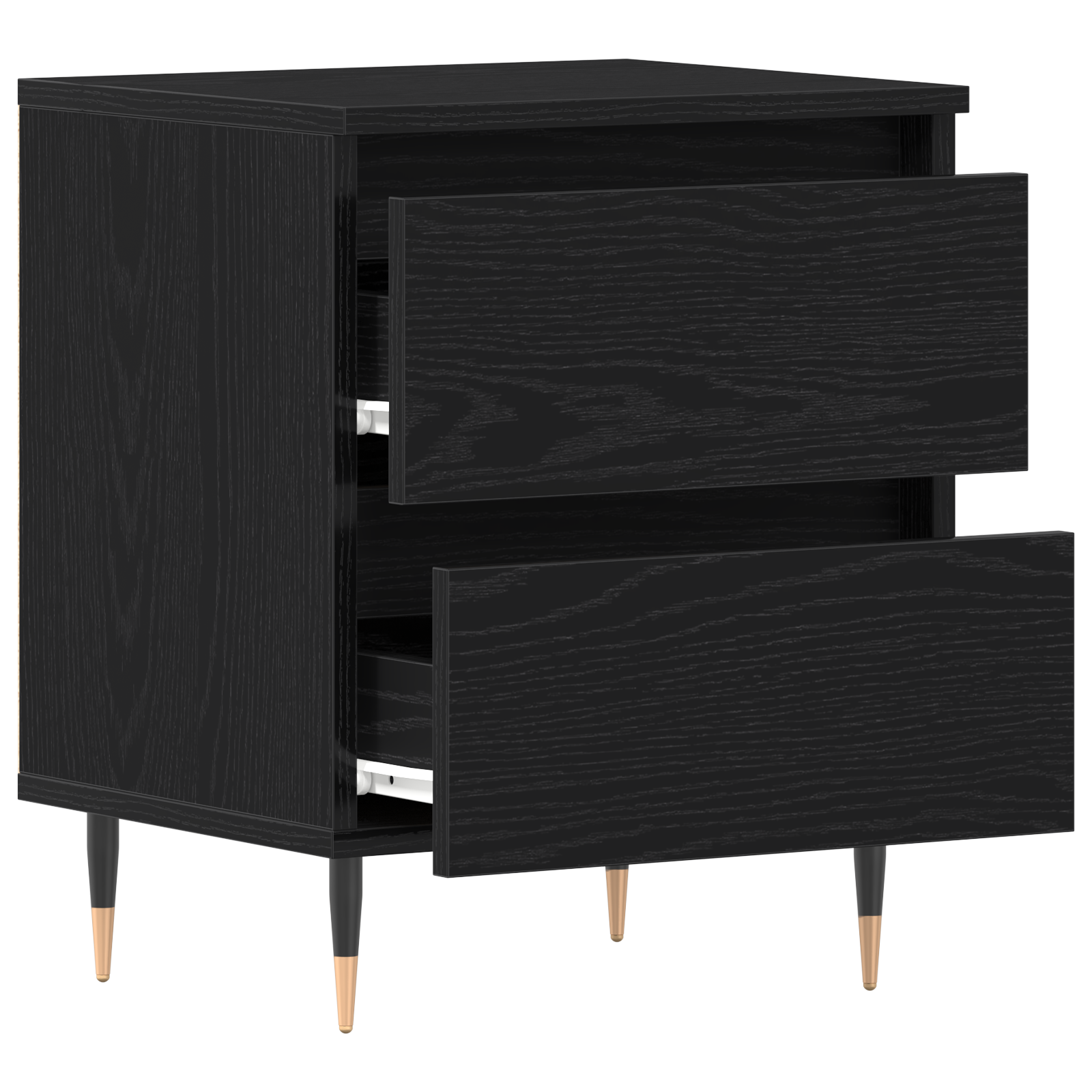 Bedside Cabinet Black Oak 40x35x50 cm Engineered Wood - Image 5