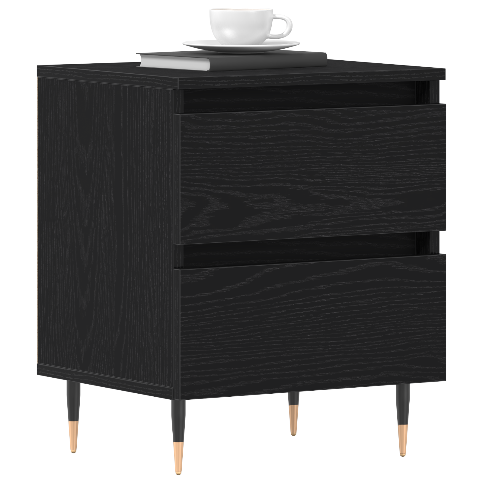 Bedside Cabinet Black Oak 40x35x50 cm Engineered Wood - Image 3