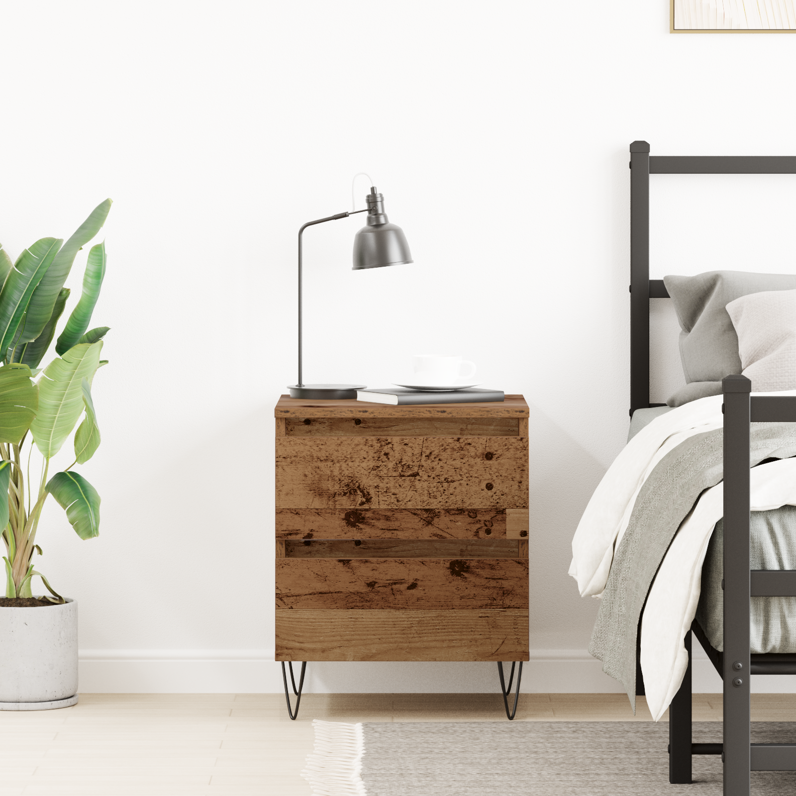 Bedside Cabinet Old Wood 40x35x50 cm Engineered Wood - Image 4