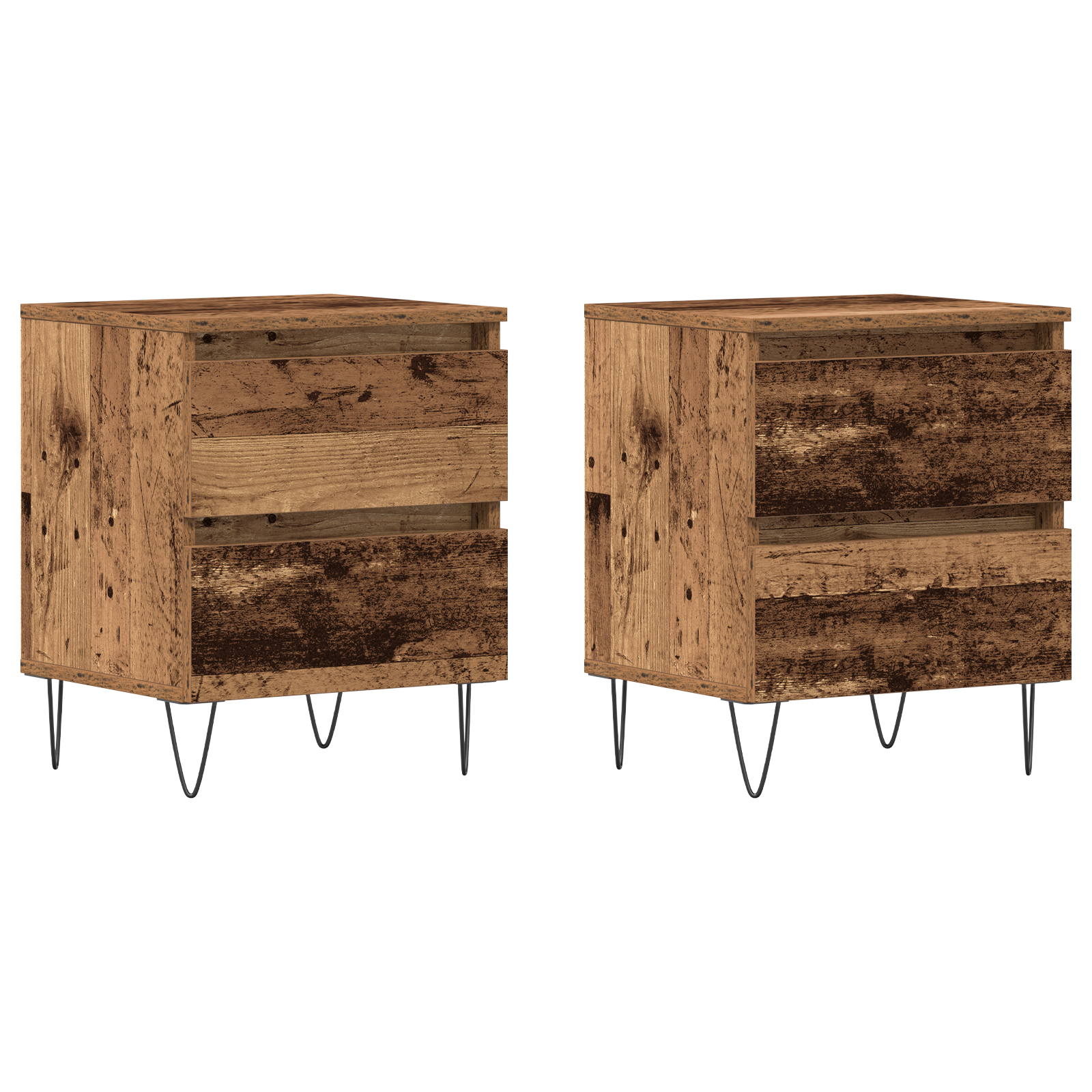 Bedside Cabinets 2 pcs Old Wood 40x35x50 cm Engineered Wood - Image 2