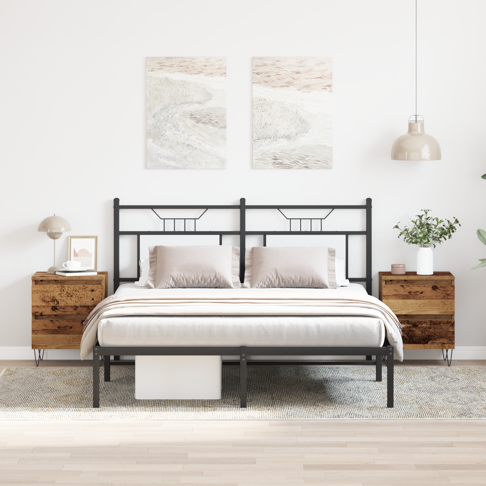 Bedside Cabinets 2 pcs Old Wood 40x35x50 cm Engineered Wood