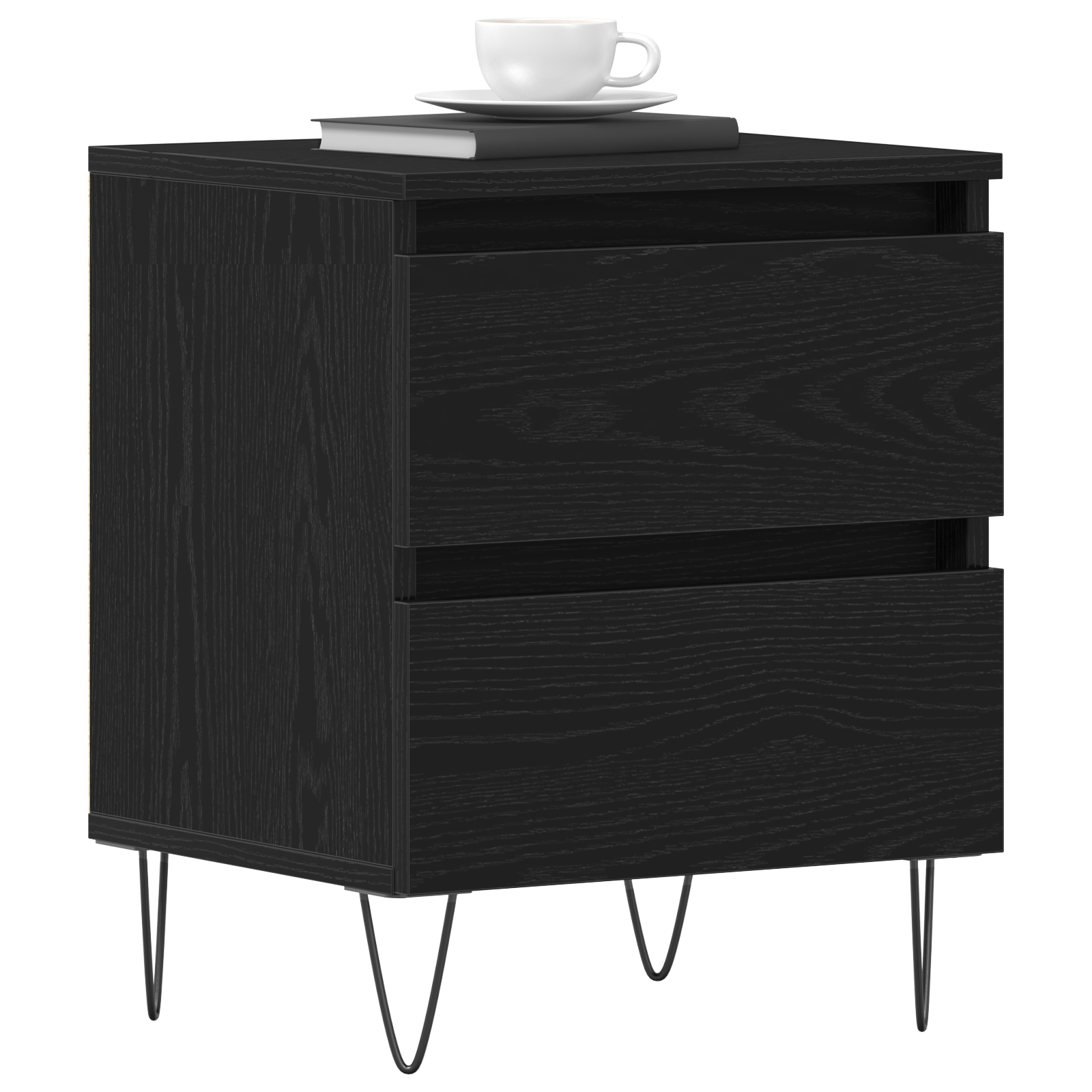 Bedside Cabinet Black Oak 40x35x50 cm Engineered Wood - Image 3