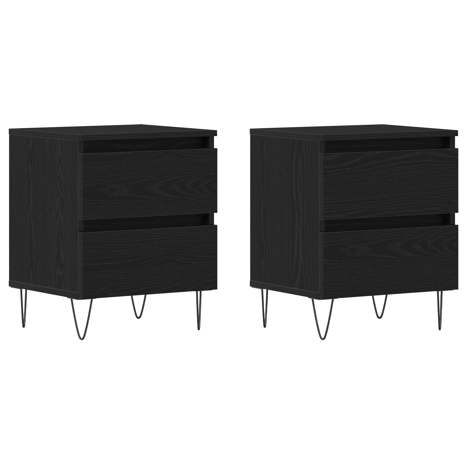 Bedside Cabinets 2 pcs Black Oak 40x35x50 cm Engineered Wood - Image 2