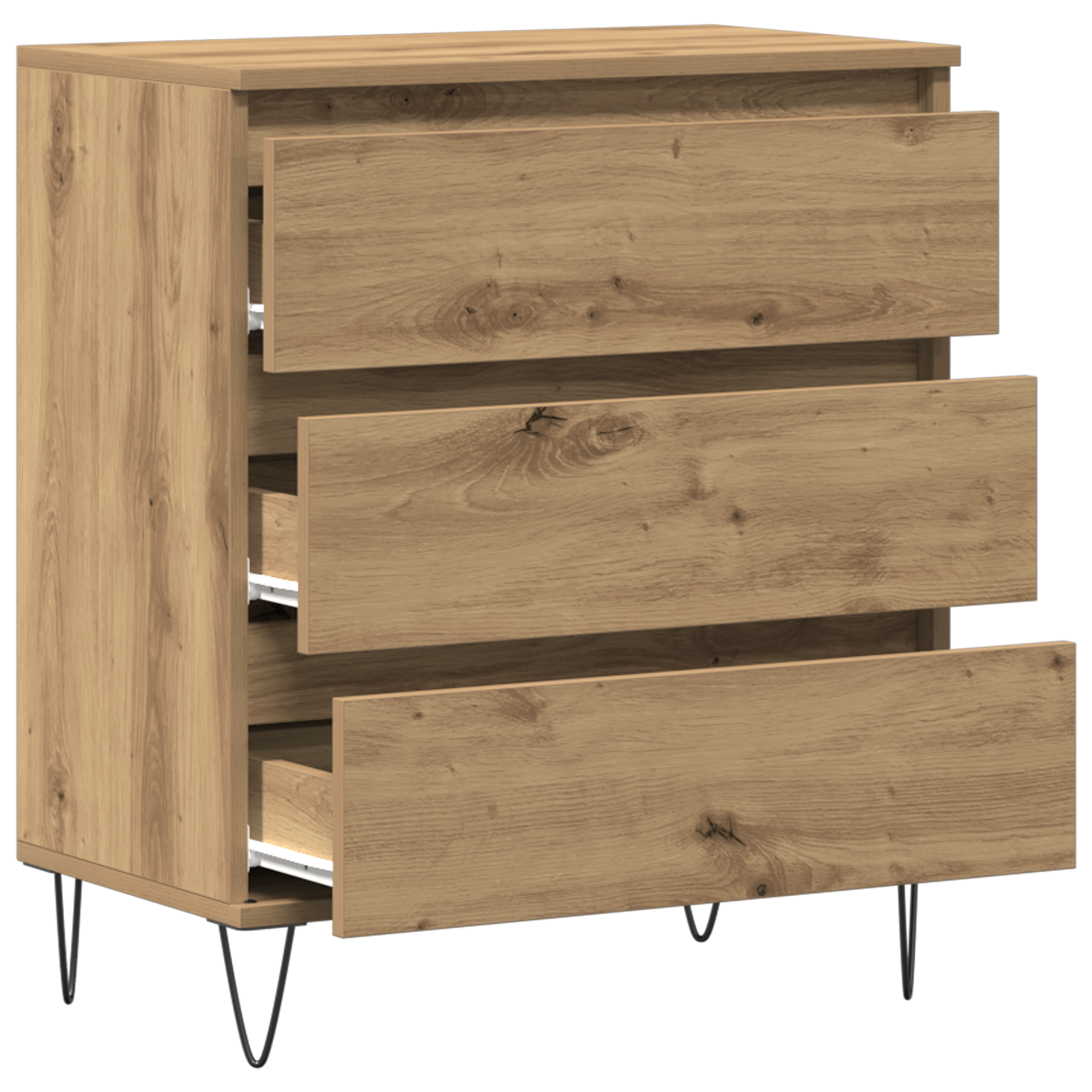 Sideboard with Drawers Artisan Oak 60x35x70 cm Engineered Wood - Image 5