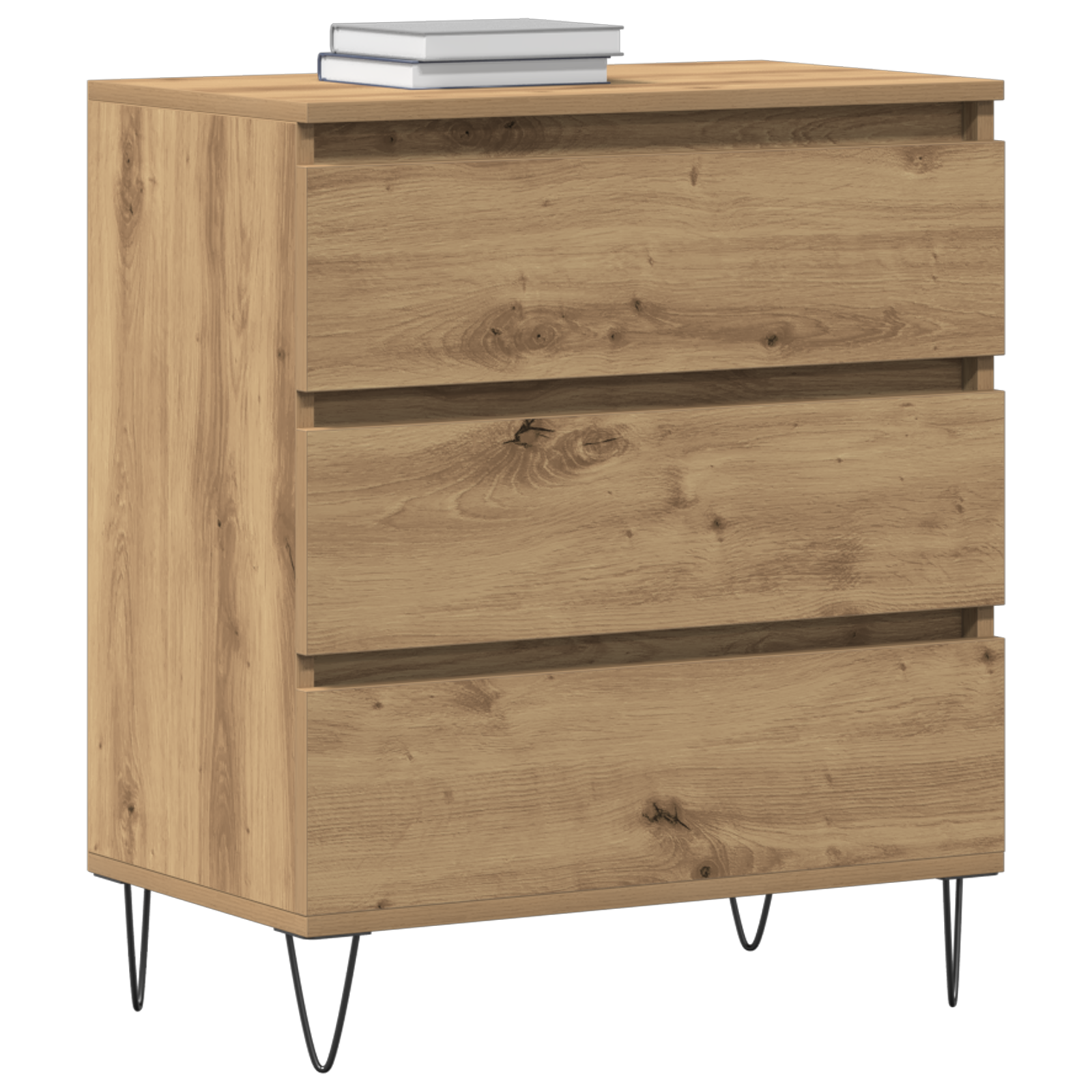 Sideboard with Drawers Artisan Oak 60x35x70 cm Engineered Wood - Image 3