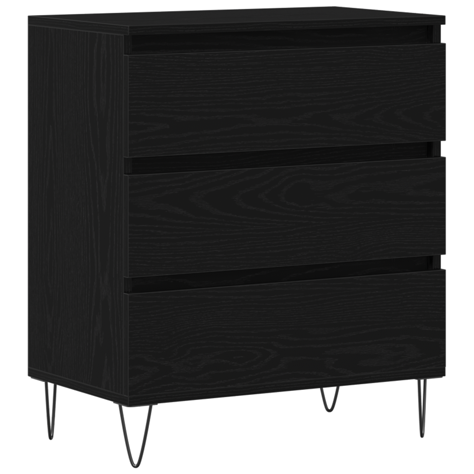 Sideboard with Drawers Black Oak 60x35x70 cm Engineered Wood - Image 2
