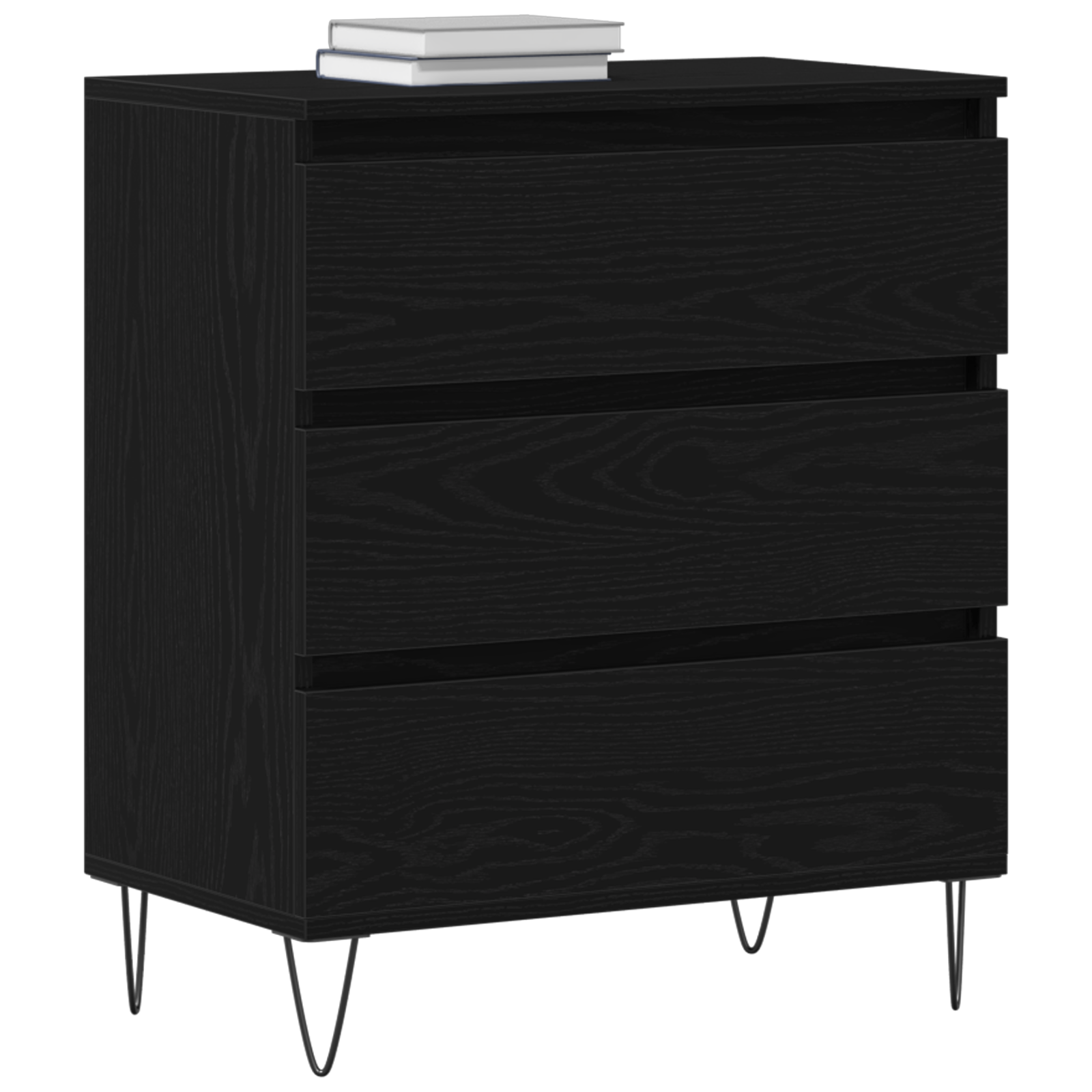 Sideboard with Drawers Black Oak 60x35x70 cm Engineered Wood - Image 3