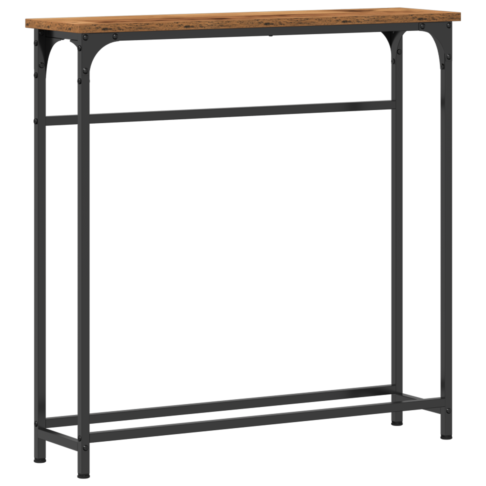 Console Table Old Wood 75x19,5x75 cm Engineered Wood and Steel - Image 2