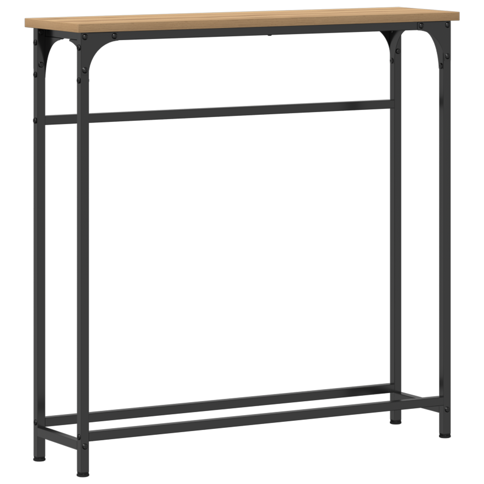 Console Table Artisan Oak 75x19,5x75 cm Engineered Wood & Steel - Image 2