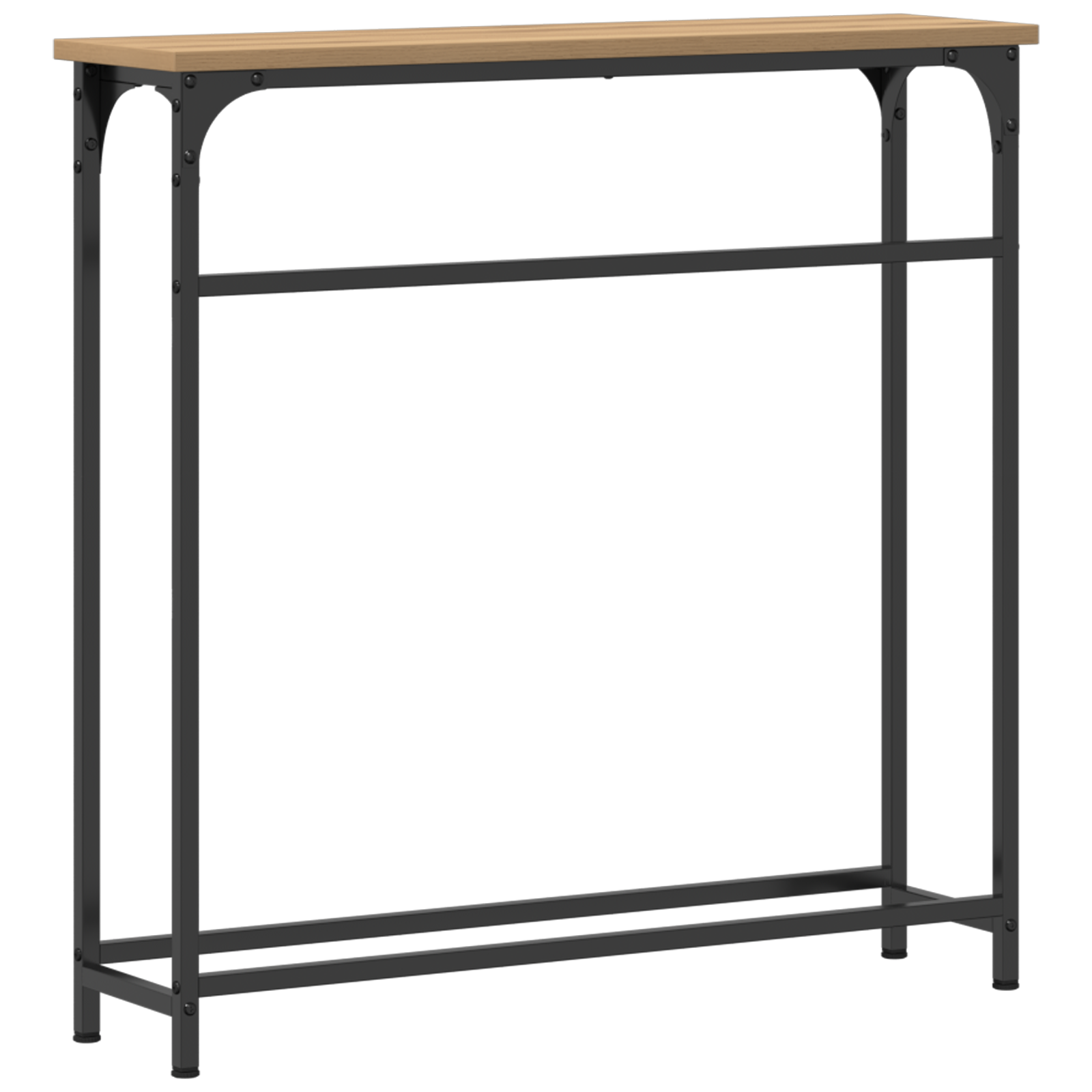 Console Table Artisan Oak 75x19,5x75 cm Engineered Wood & Steel - Image 7