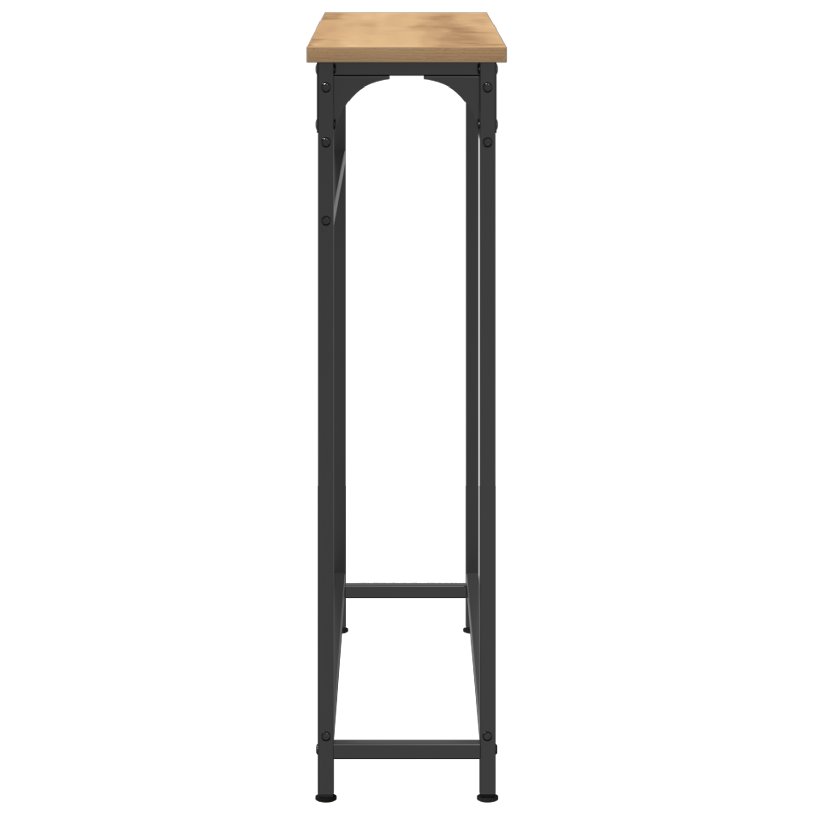 Console Table Artisan Oak 75x19,5x75 cm Engineered Wood & Steel - Image 6