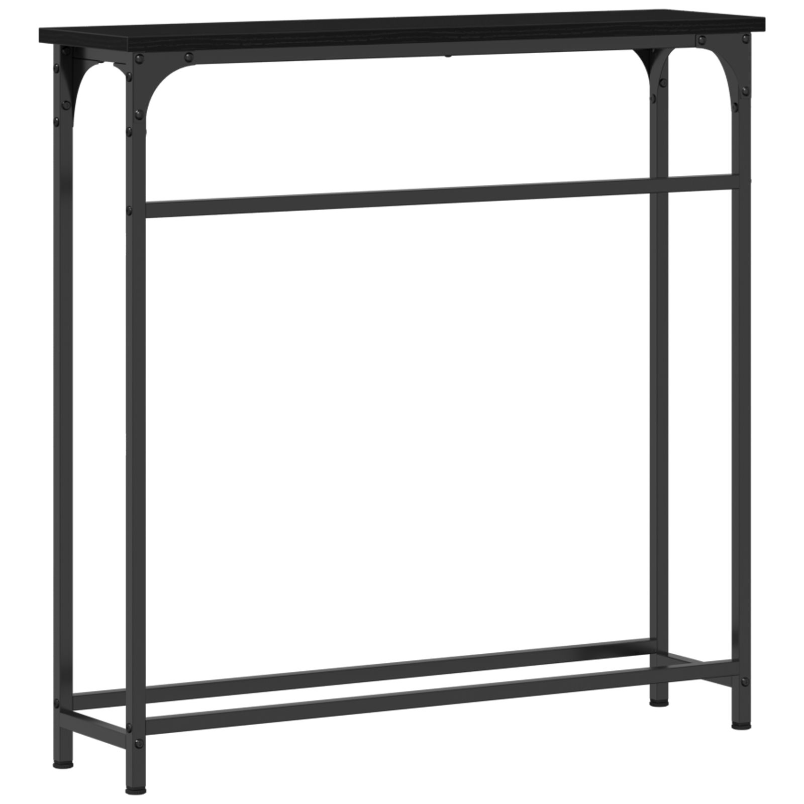 Console Table Black Oak 75x19,5x75 cm Engineered Wood - Image 7