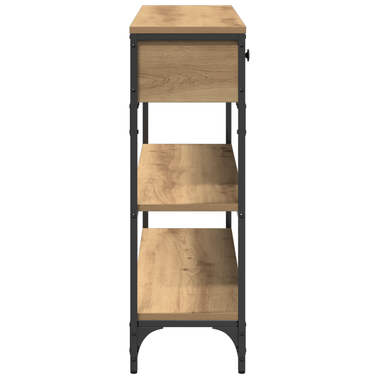 Console Table Artisan Oak 100x25x75 cm Engineered Wood & Steel - Image 7