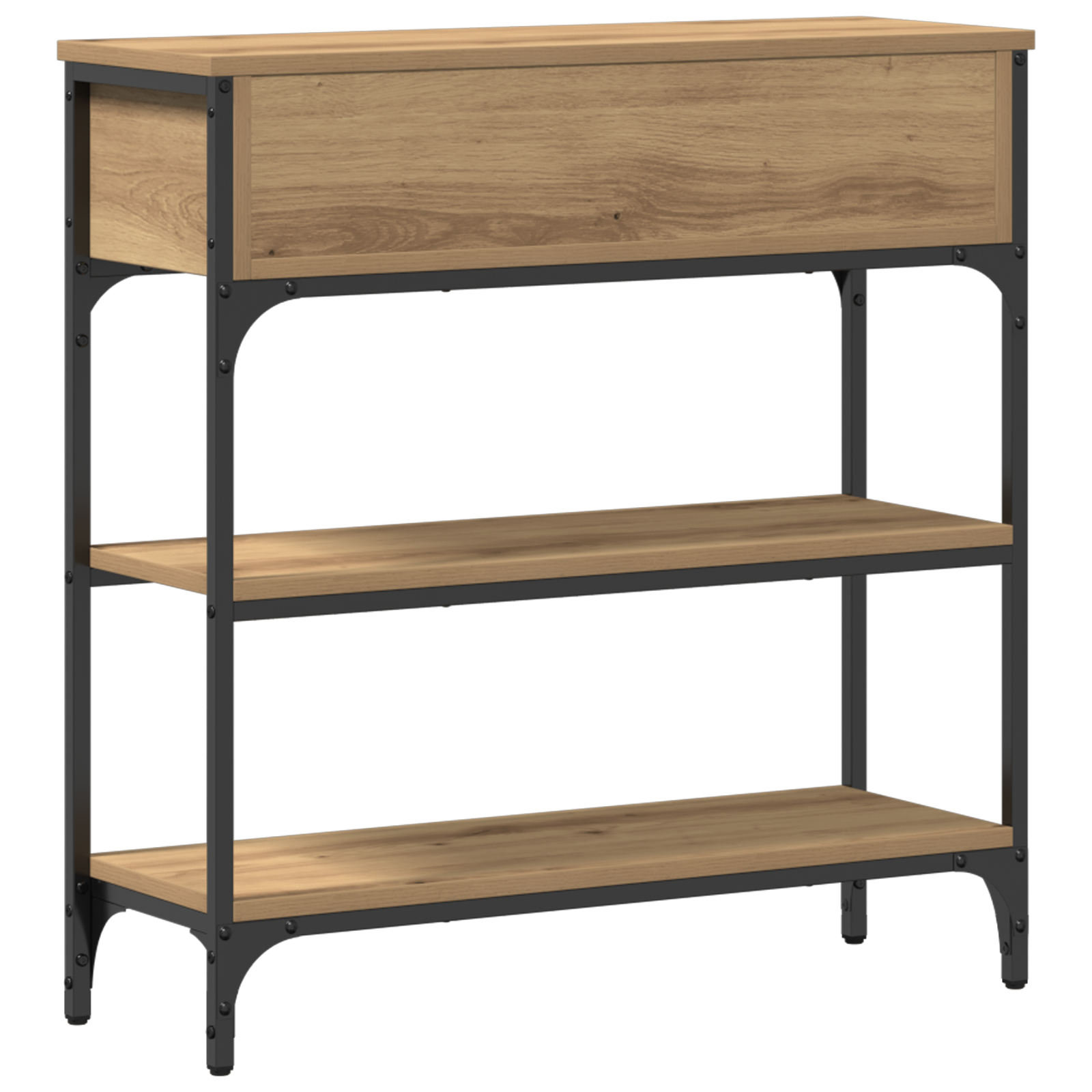 Console Table Artisan Oak 72,5x25x75 cm Engineered Wood & Steel - Image 8
