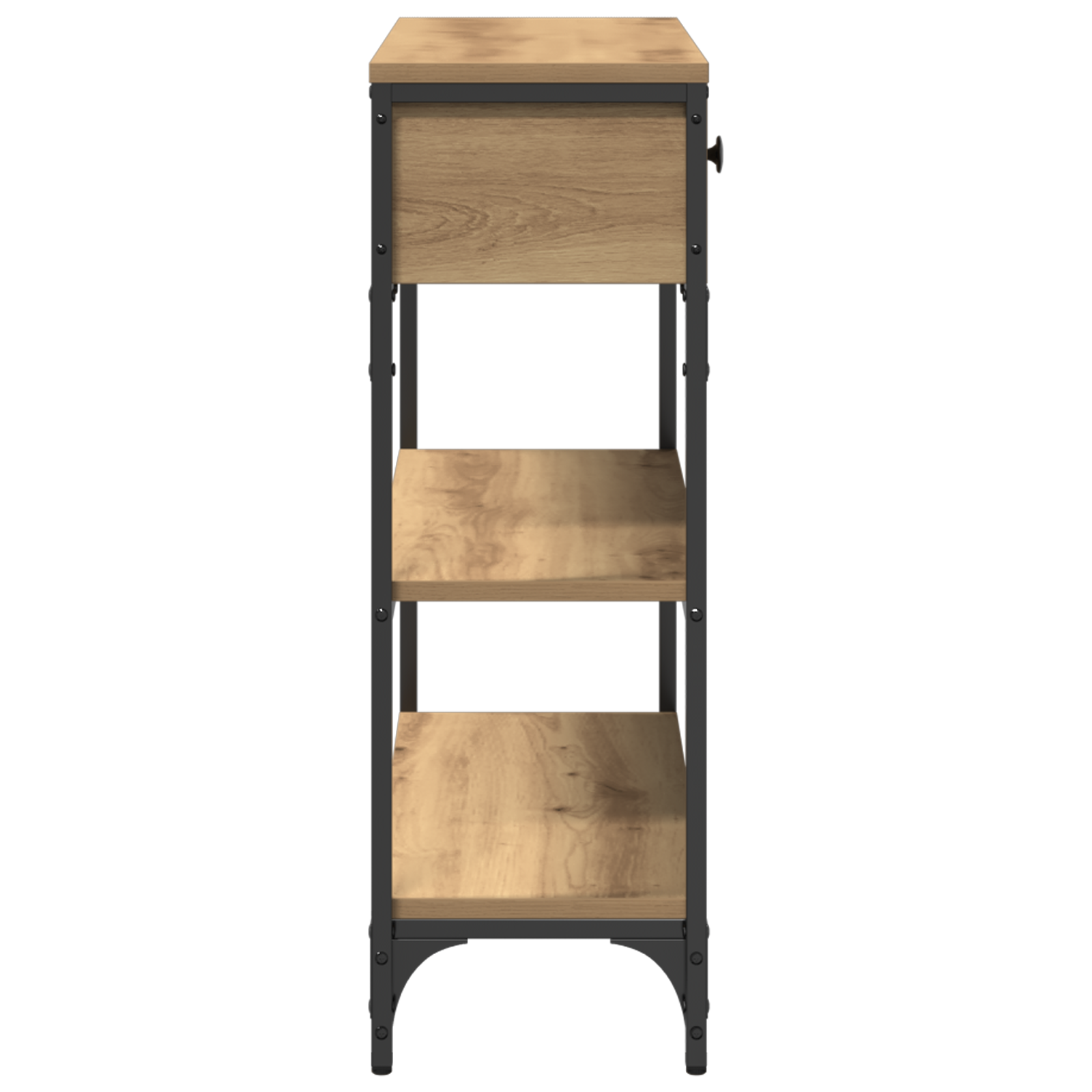 Console Table Artisan Oak 72,5x25x75 cm Engineered Wood & Steel - Image 7