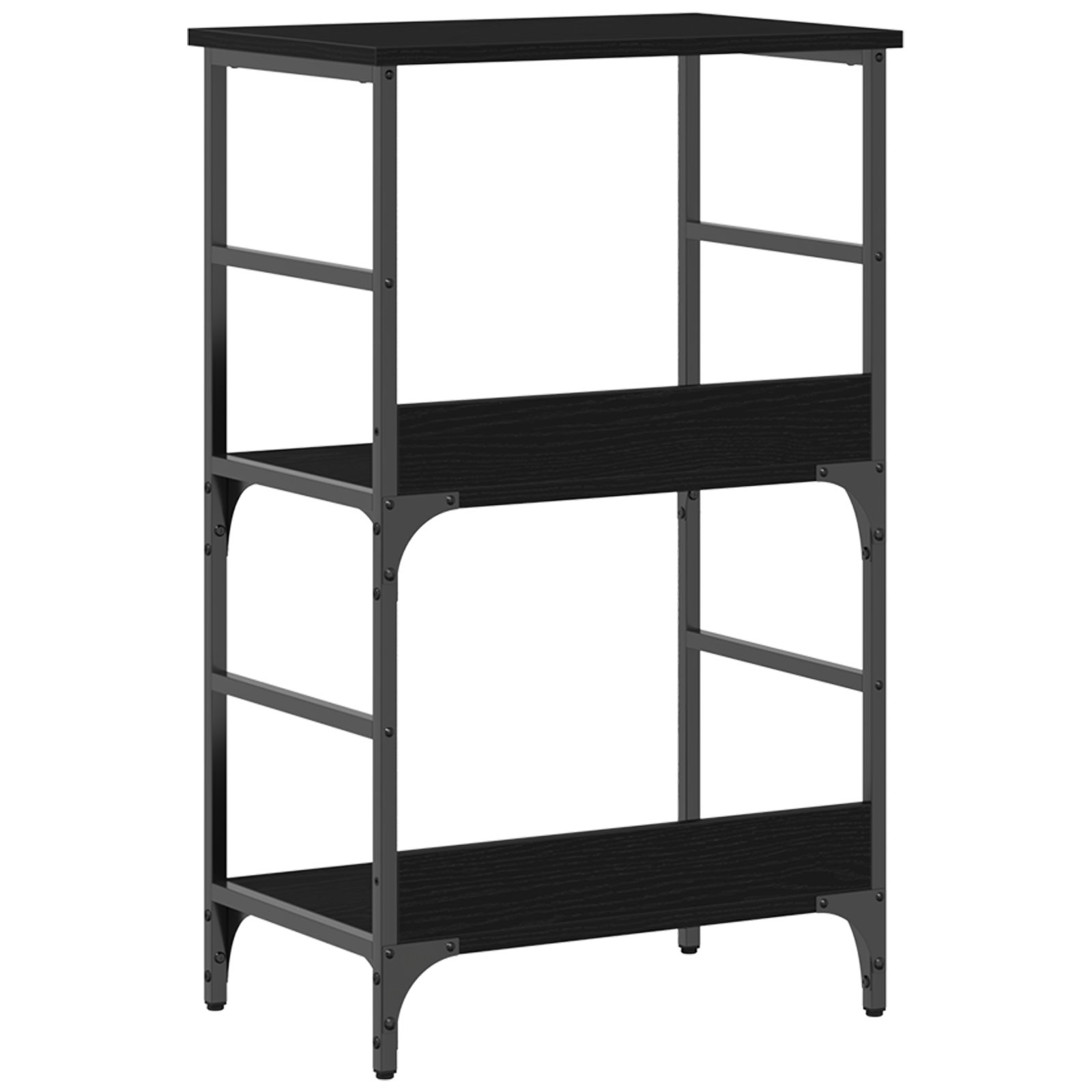 Bookshelf Black Oak 50x33x82 cm Engineered Wood and Steel - Image 7