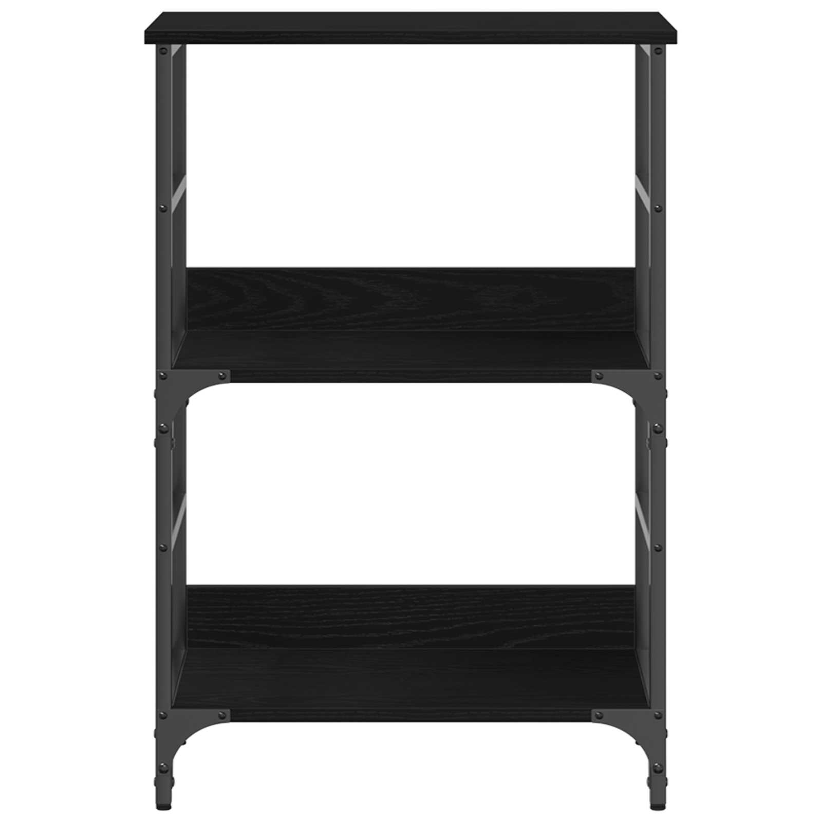 Bookshelf Black Oak 50x33x82 cm Engineered Wood and Steel - Image 5