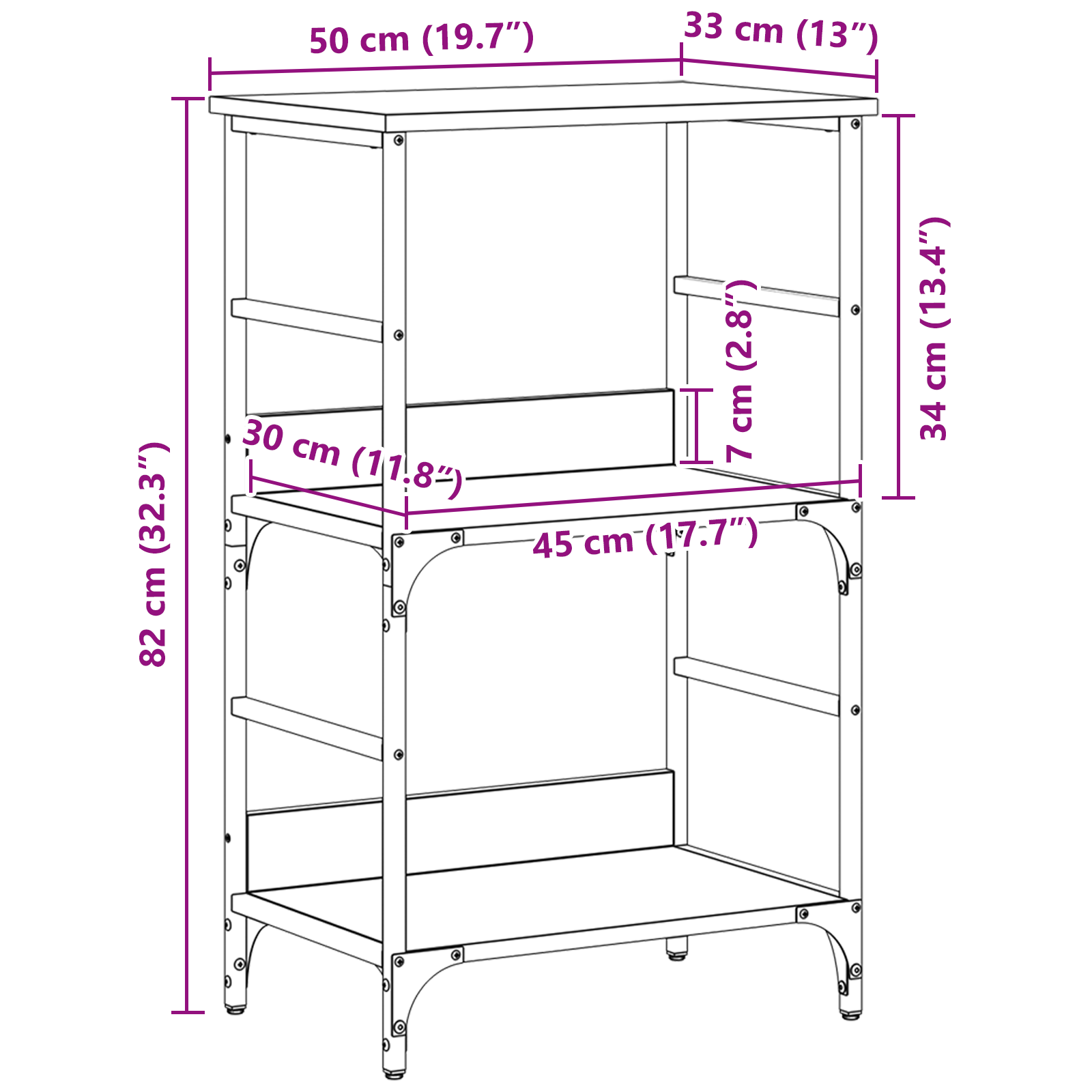 Bookshelf Black Oak 50x33x82 cm Engineered Wood and Steel - Image 10