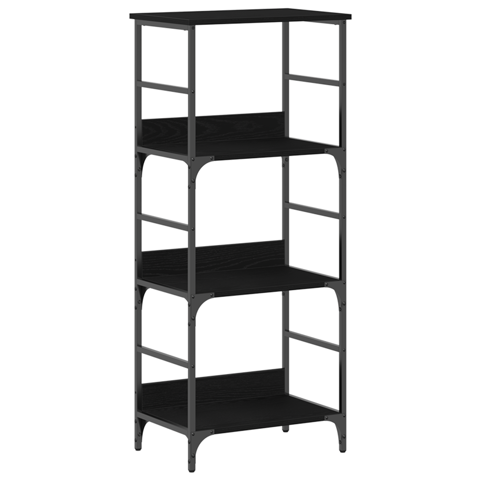 Bookshelf Black Oak 50x33x117,5 cm Engineered Wood and Steel - Image 2