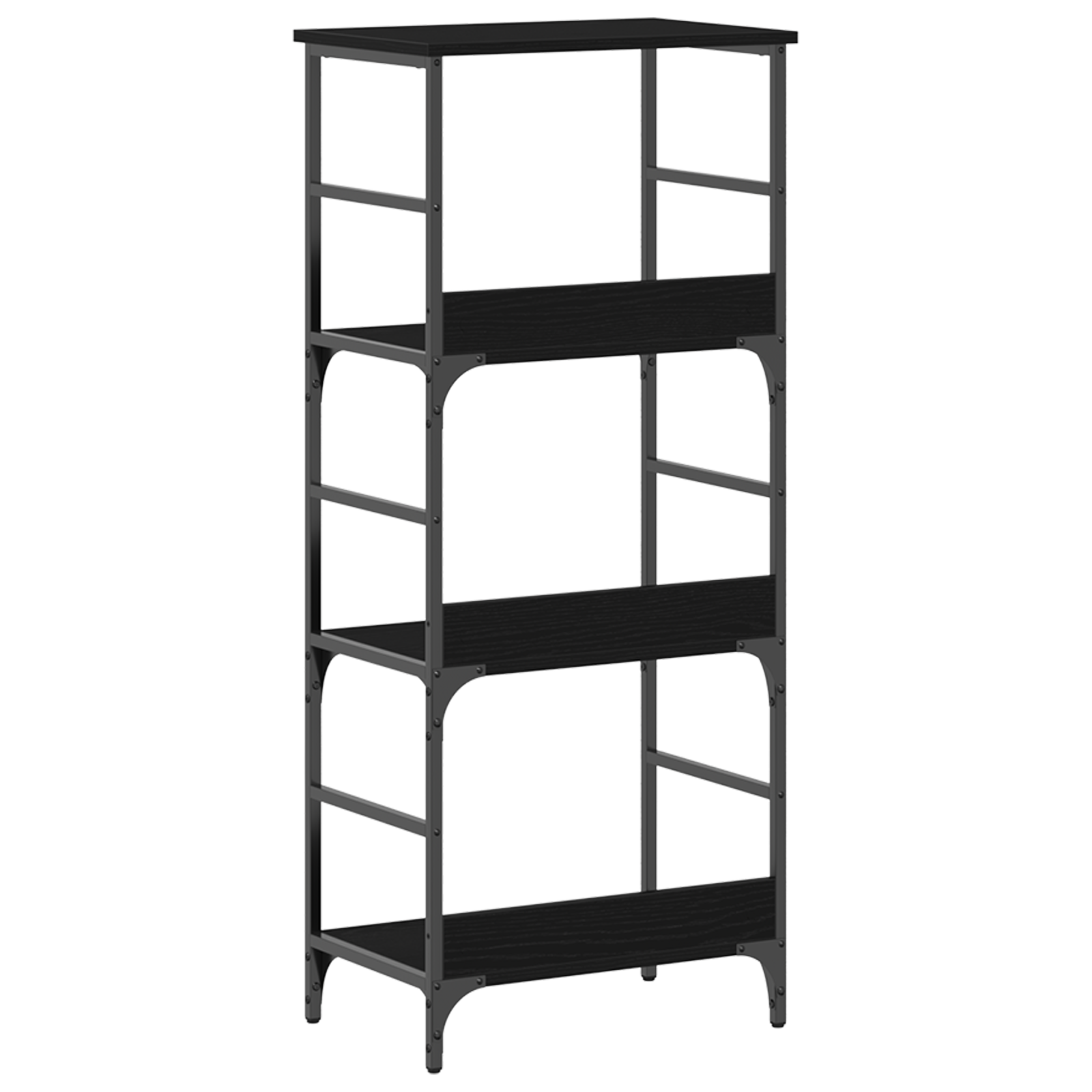 Bookshelf Black Oak 50x33x117,5 cm Engineered Wood and Steel - Image 7