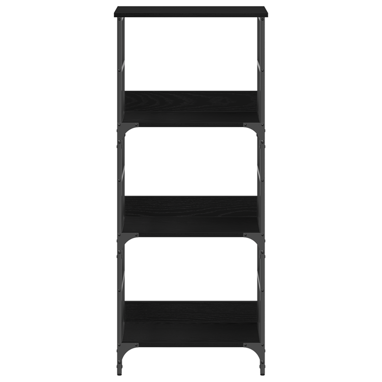 Bookshelf Black Oak 50x33x117,5 cm Engineered Wood and Steel - Image 5