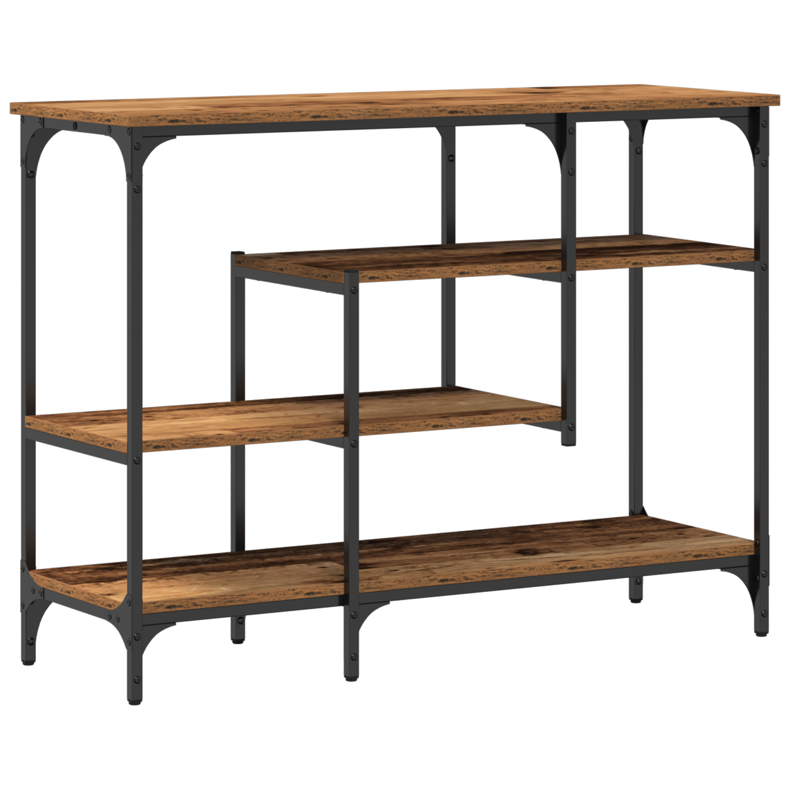 Console Table Old Wood 100x35x75 cm Engineered Wood and Steel - Image 2