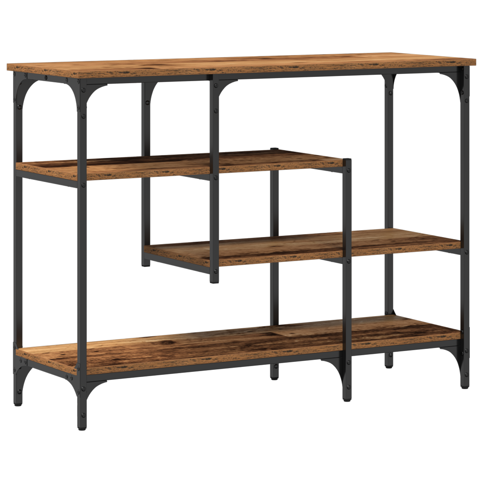 Console Table Old Wood 100x35x75 cm Engineered Wood and Steel - Image 7