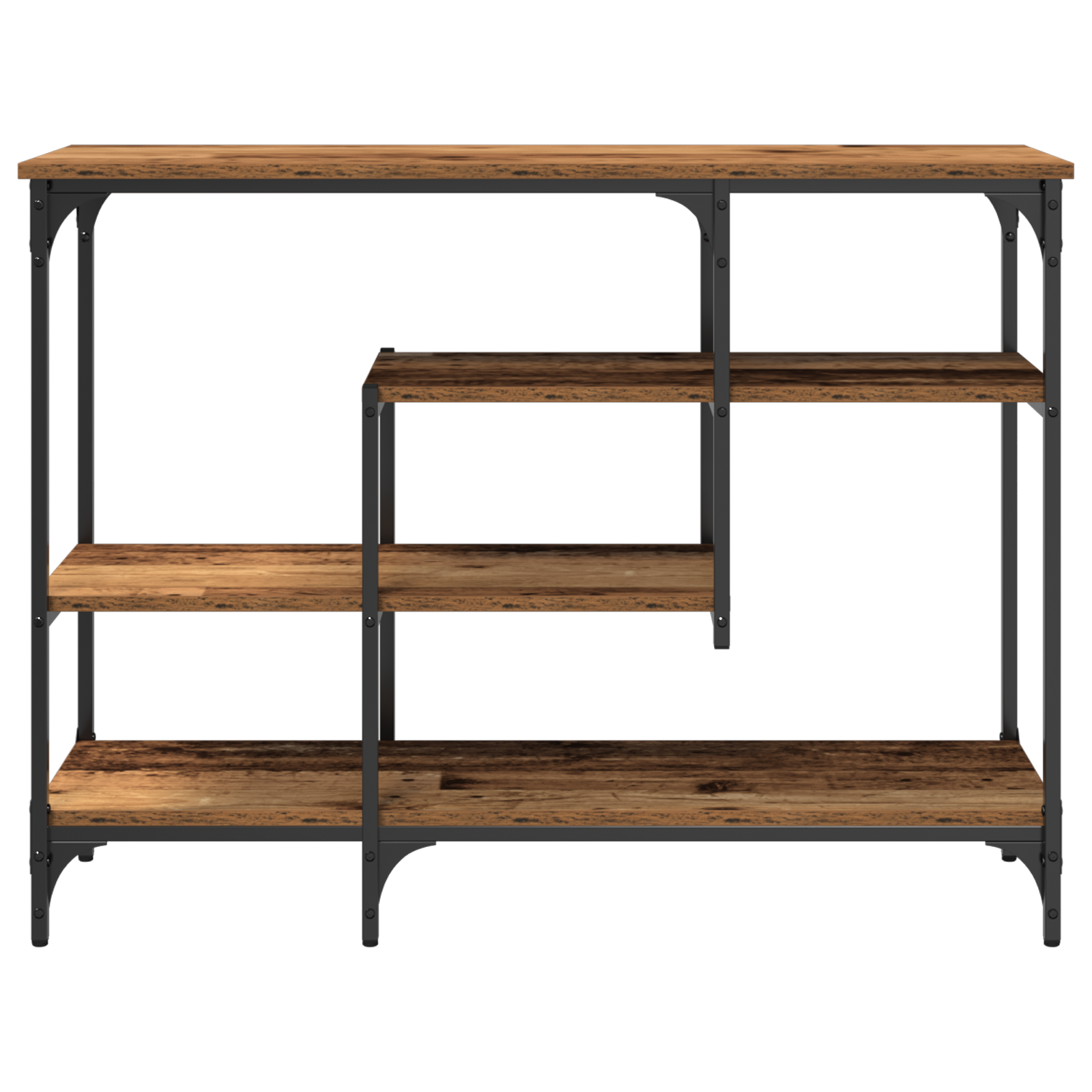 Console Table Old Wood 100x35x75 cm Engineered Wood and Steel - Image 5