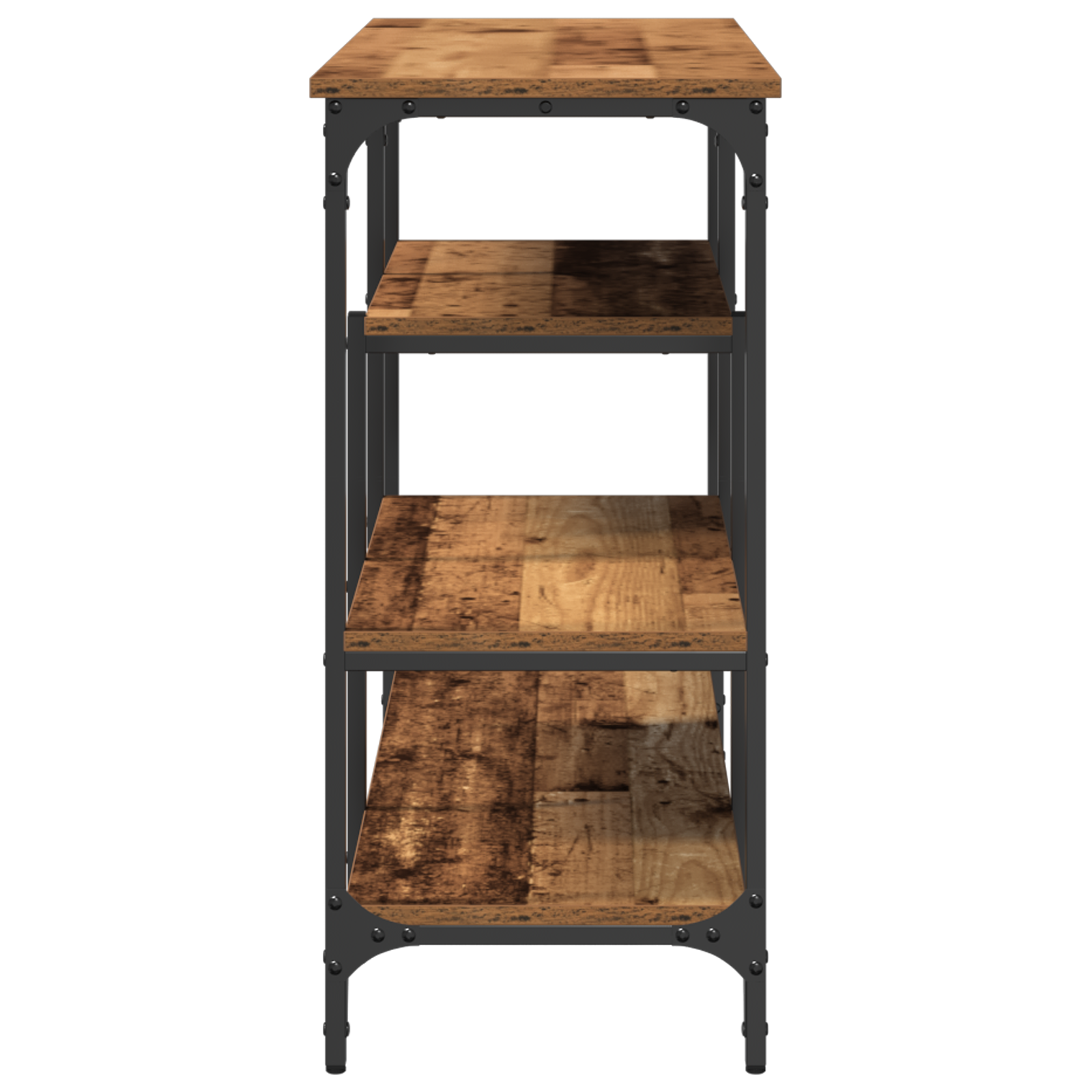 Console Table Old Wood 100x35x75 cm Engineered Wood and Steel - Image 6