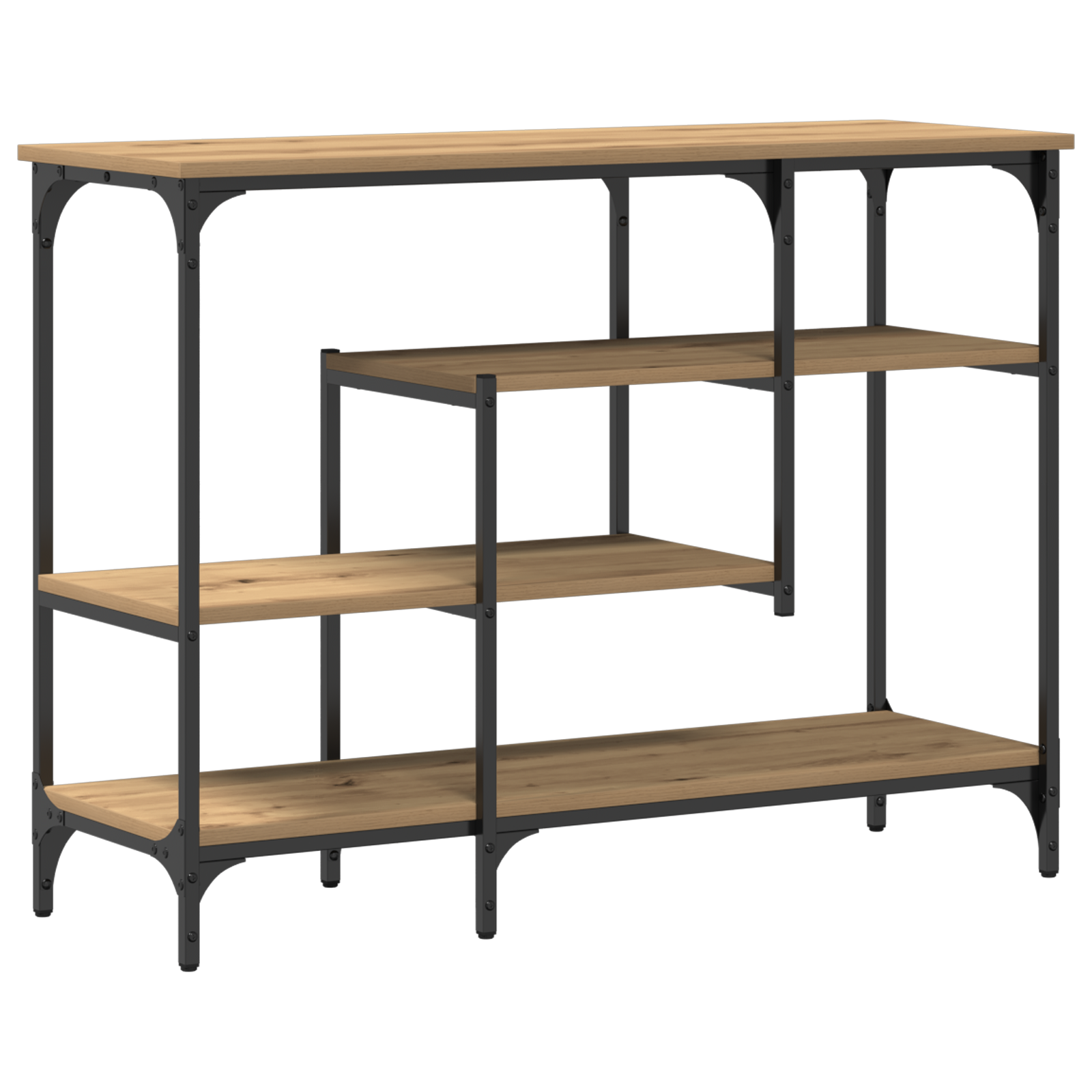 Console Table Artisan Oak 100x35x75 cm Engineered Wood & Steel - Image 2