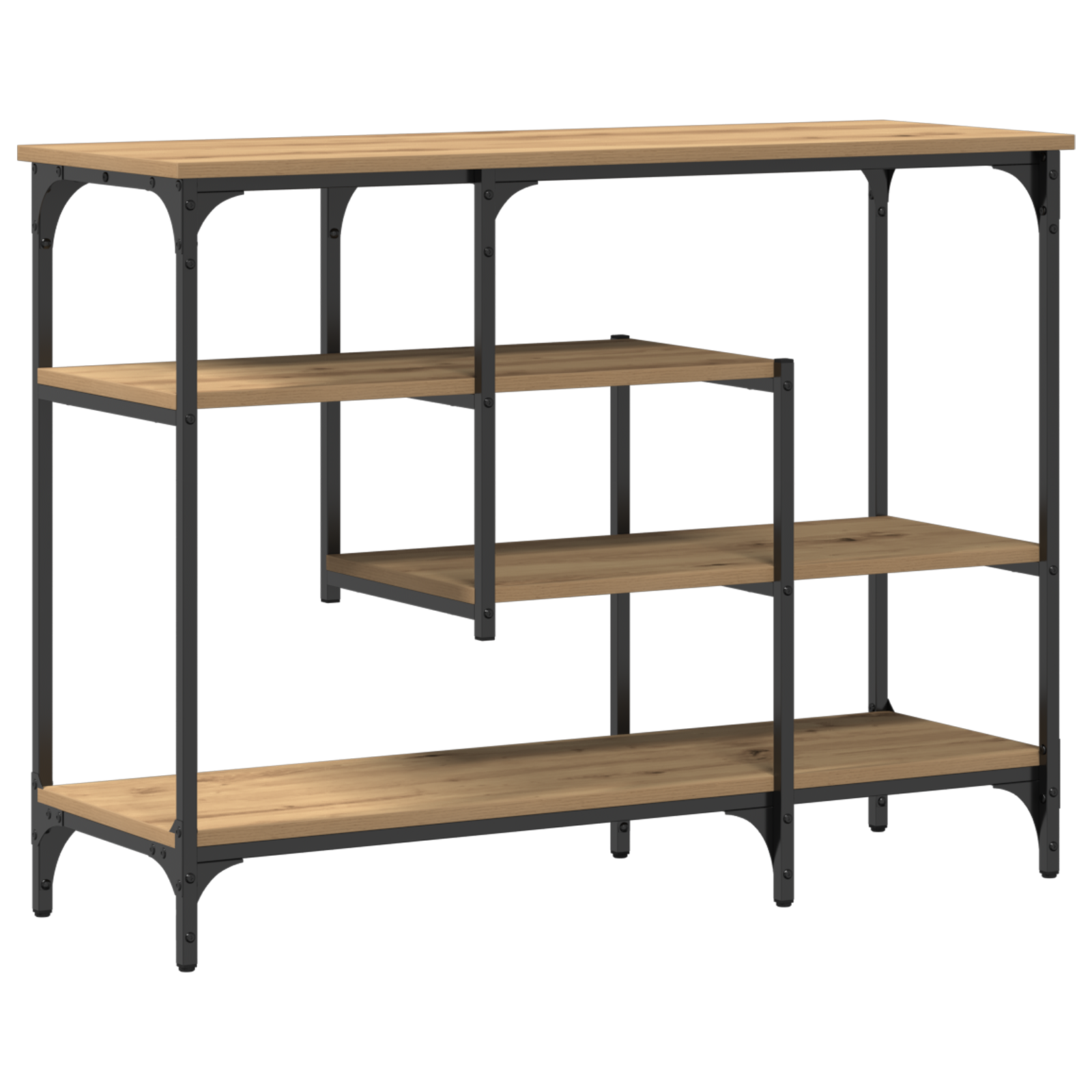 Console Table Artisan Oak 100x35x75 cm Engineered Wood & Steel - Image 7