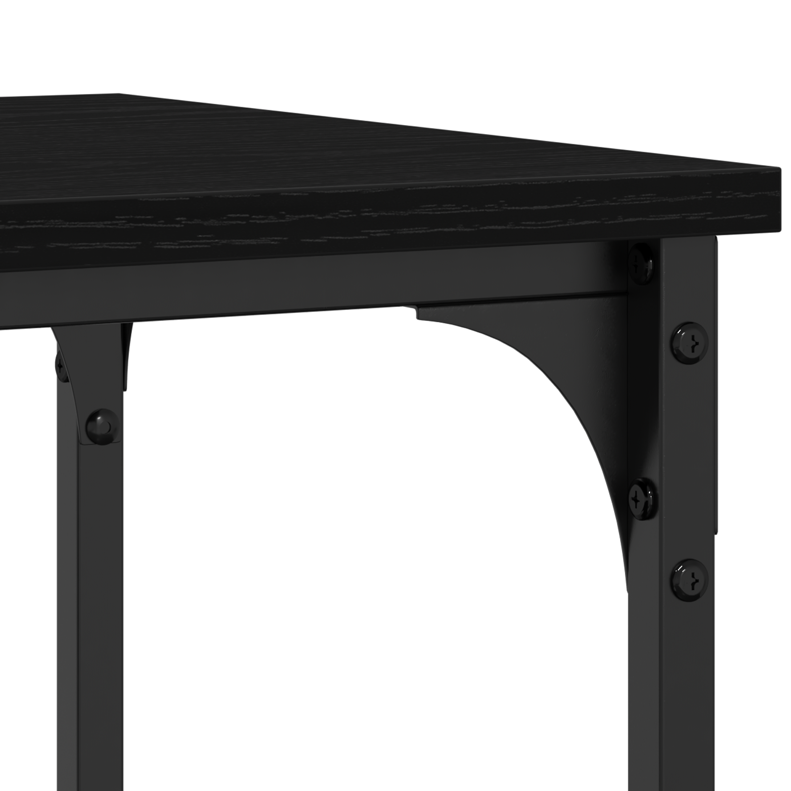 Console Table Black Oak 100x35x75 cm Engineered Wood and Steel - Image 8
