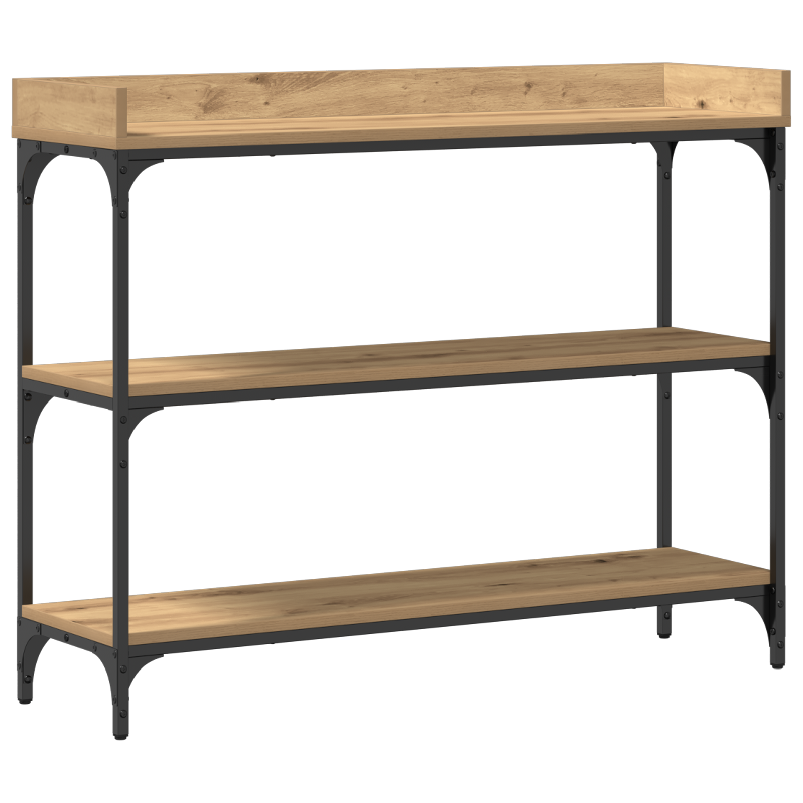 Console Table Artisan Oak 100x30x80 cm Engineered Wood & Steel - Image 2