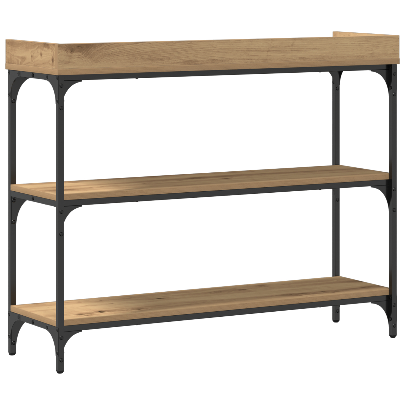 Console Table Artisan Oak 100x30x80 cm Engineered Wood & Steel - Image 7