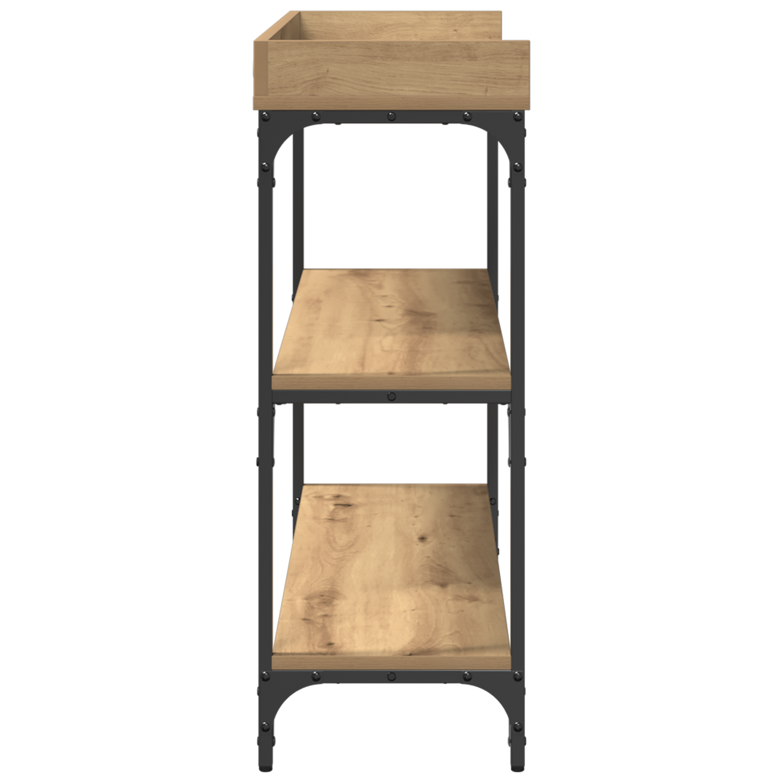 Console Table Artisan Oak 100x30x80 cm Engineered Wood & Steel - Image 6