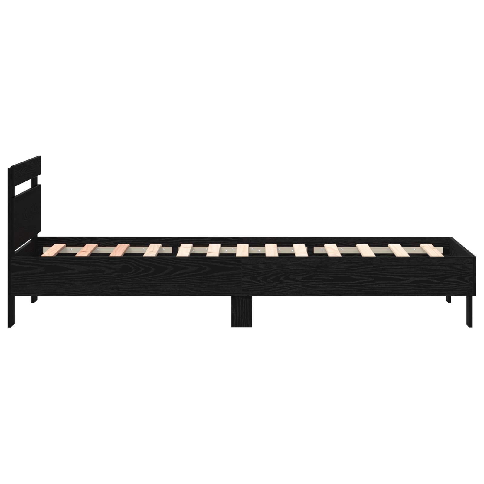 Bed Frame with LED Lights Black Oak 100x200 cm Engineered Wood - Image 7
