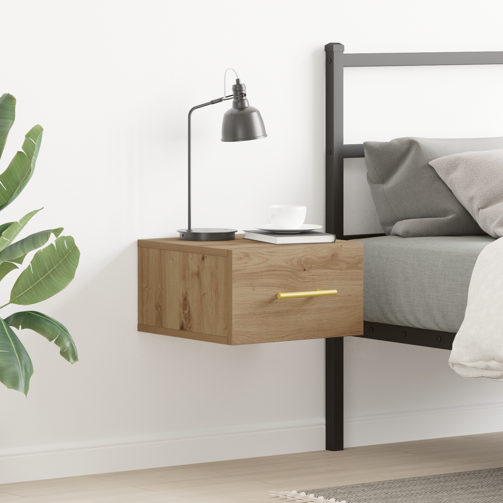 Bedside Cabinet Wall-Mounted Artisan Oak 35x35x20 cm