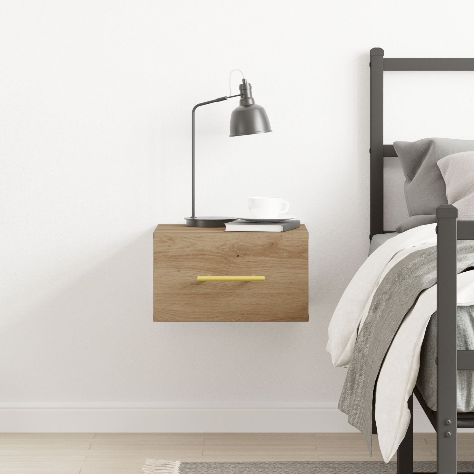 Bedside Cabinet Wall-Mounted Artisan Oak 35x35x20 cm - Image 4