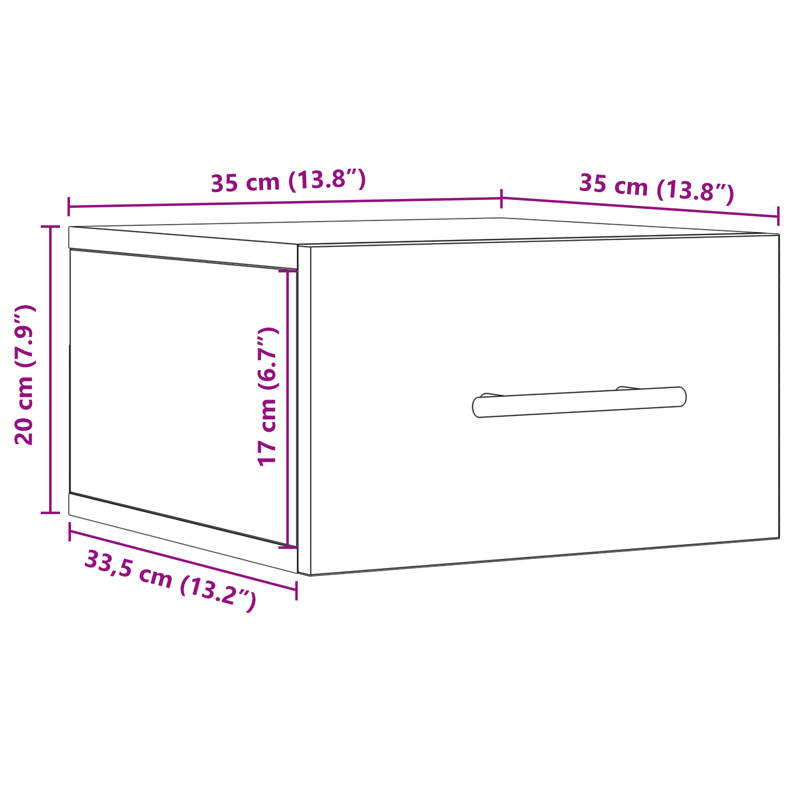 Bedside Cabinet Wall-Mounted Artisan Oak 35x35x20 cm - Image 11