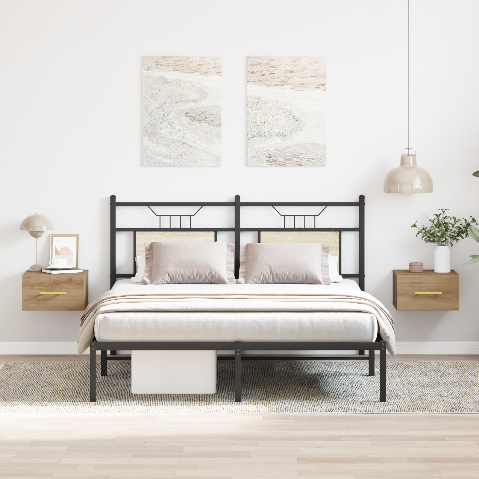 Bedside Cabinets 2 pcs Wall-Mounted Artisan Oak 35x35x20 cm - Image 4