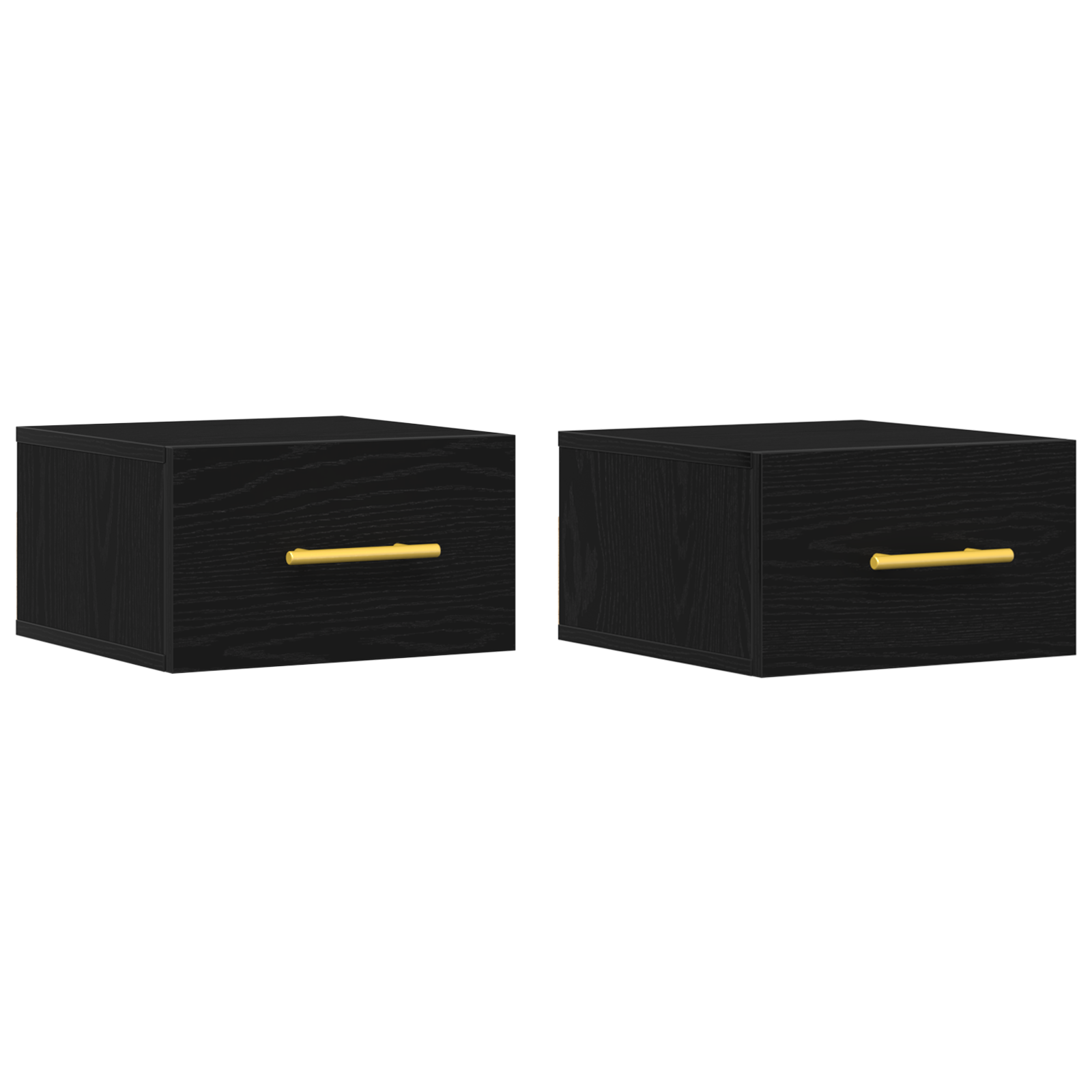 Bedside Cabinets 2 pcs Wall-Mounted Black Oak 35x35x20 cm - Image 2