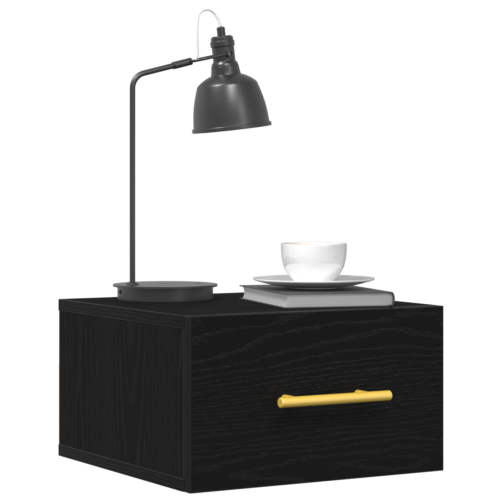 Bedside Cabinets 2 pcs Wall-Mounted Black Oak 35x35x20 cm - Image 3