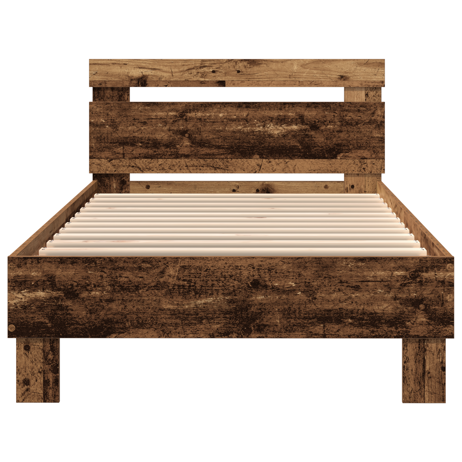Bed Frame with LED Lights Old Wood 90x200 cm Engineered Wood - Image 6
